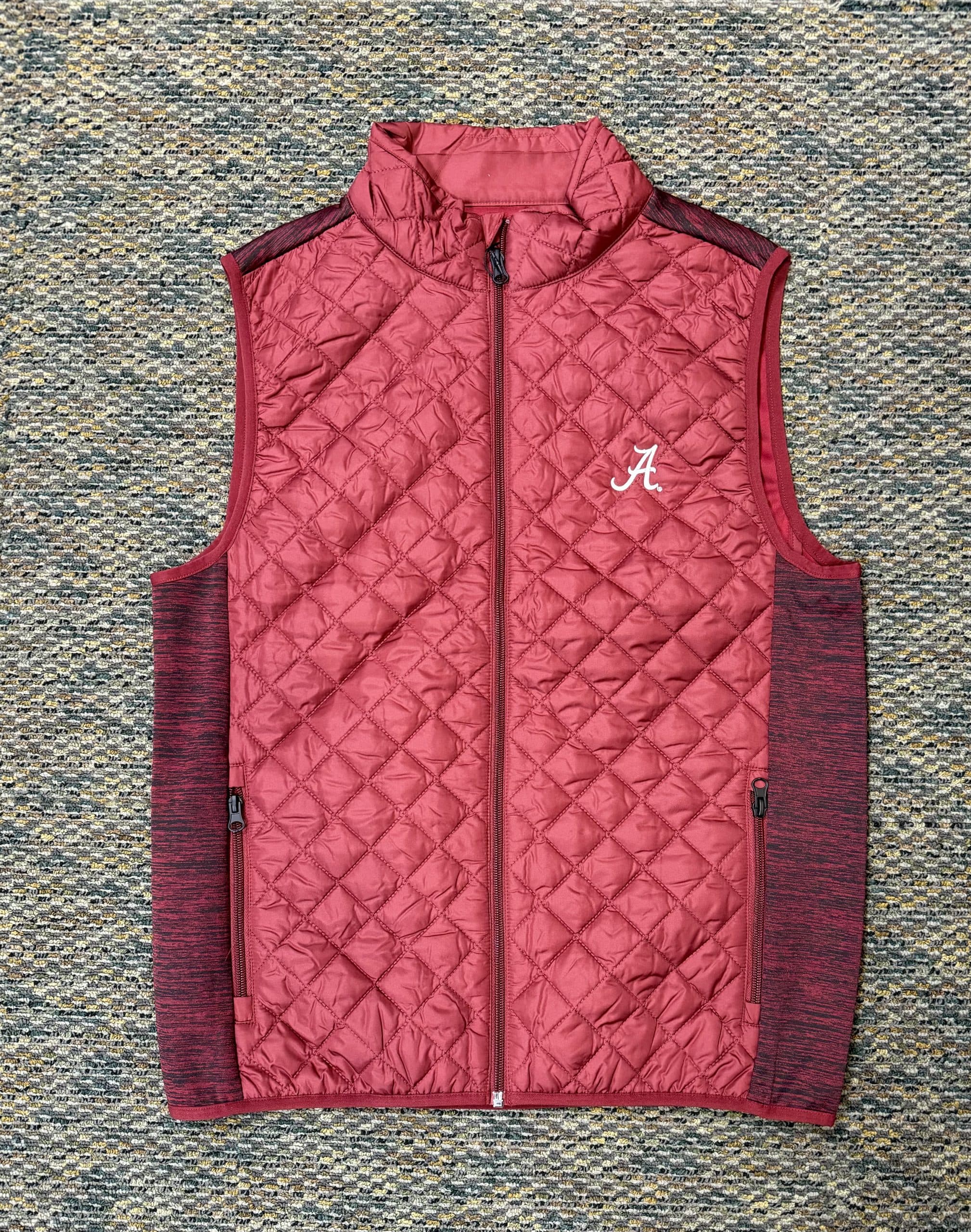 Locker Room Crimson Quilted Script “A” Vest