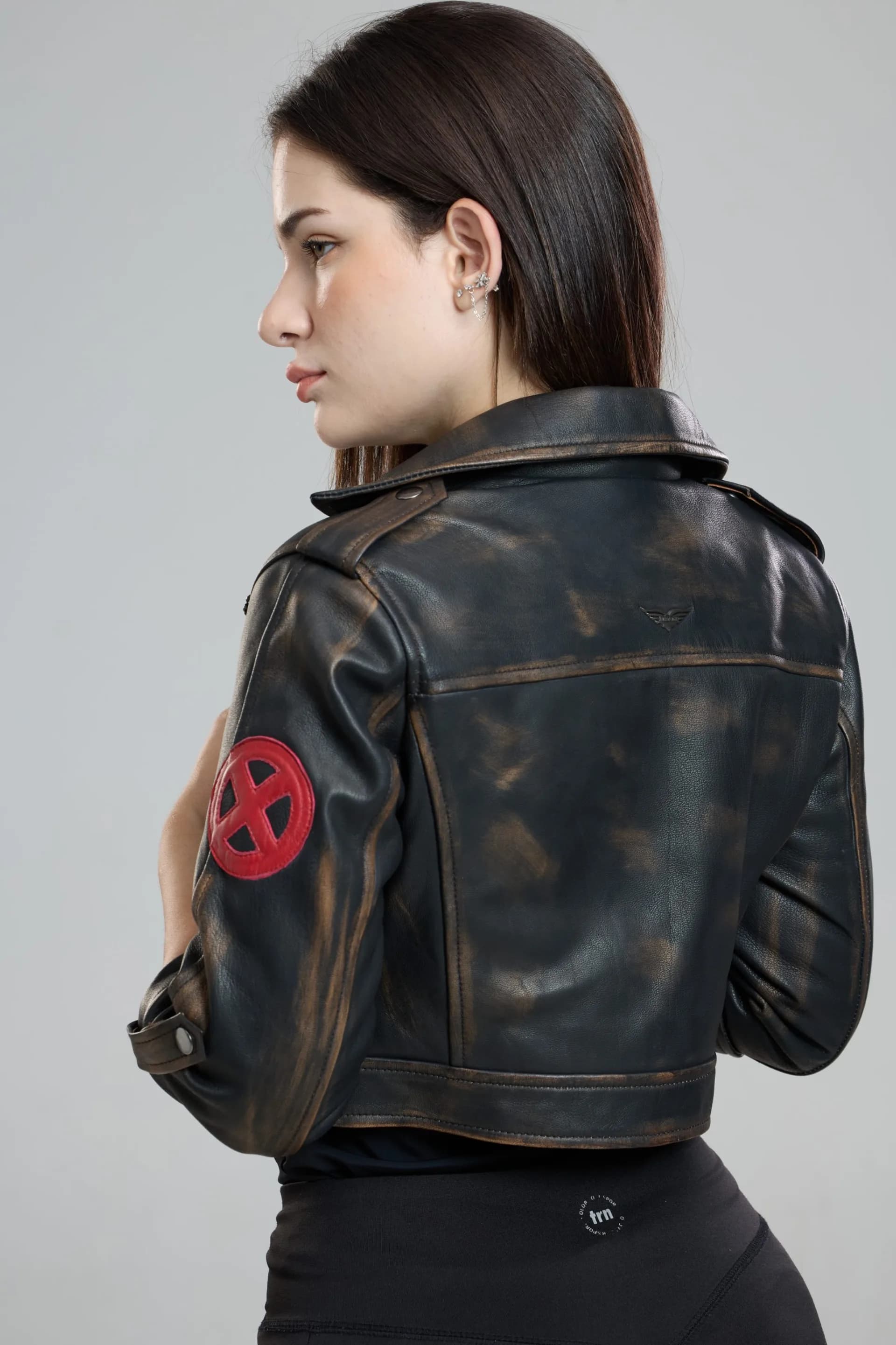 Rogue Cropped Weathered Leather Jacket - thumbnail 6