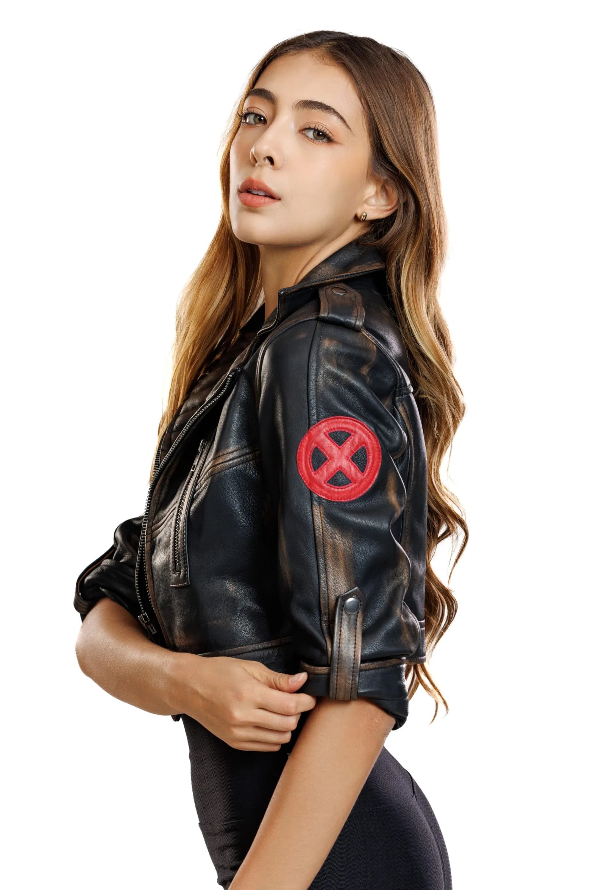 Rogue Cropped Weathered Leather Jacket - thumbnail 3