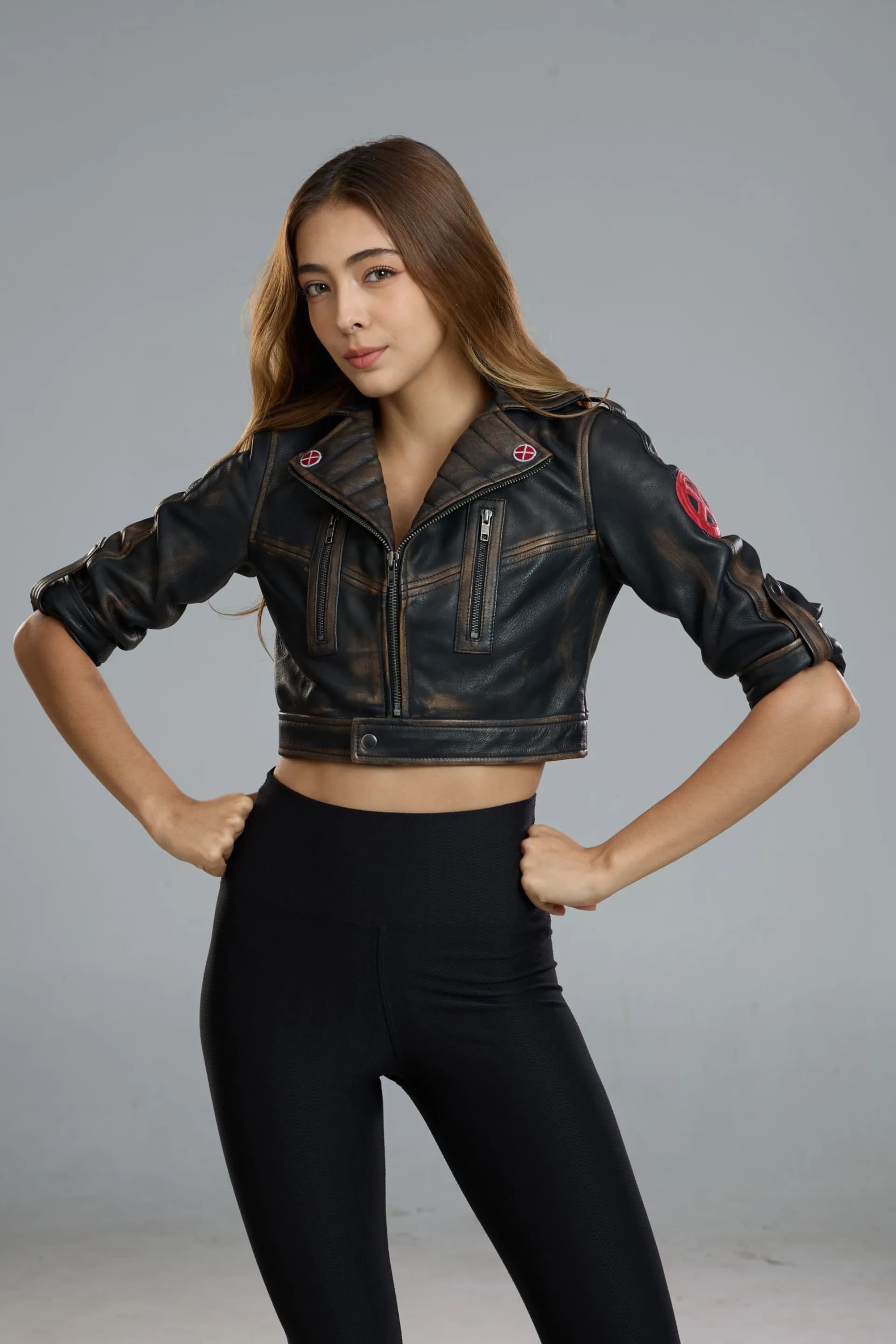 Rogue Cropped Weathered Leather Jacket - thumbnail 7