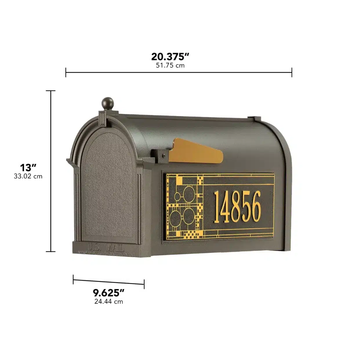 Whitehall Capitol Mailbox Frank Lloyd Wright Coonley Package #2 (Capitol Mailbox, Personalized Coonley Sides) - thumbnail 2