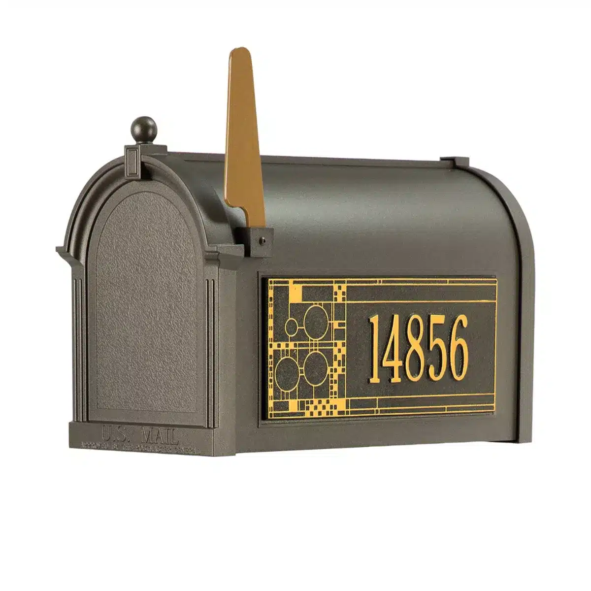 Whitehall Capitol Mailbox Frank Lloyd Wright Coonley Package #2 (Capitol Mailbox, Personalized Coonley Sides) - thumbnail 3