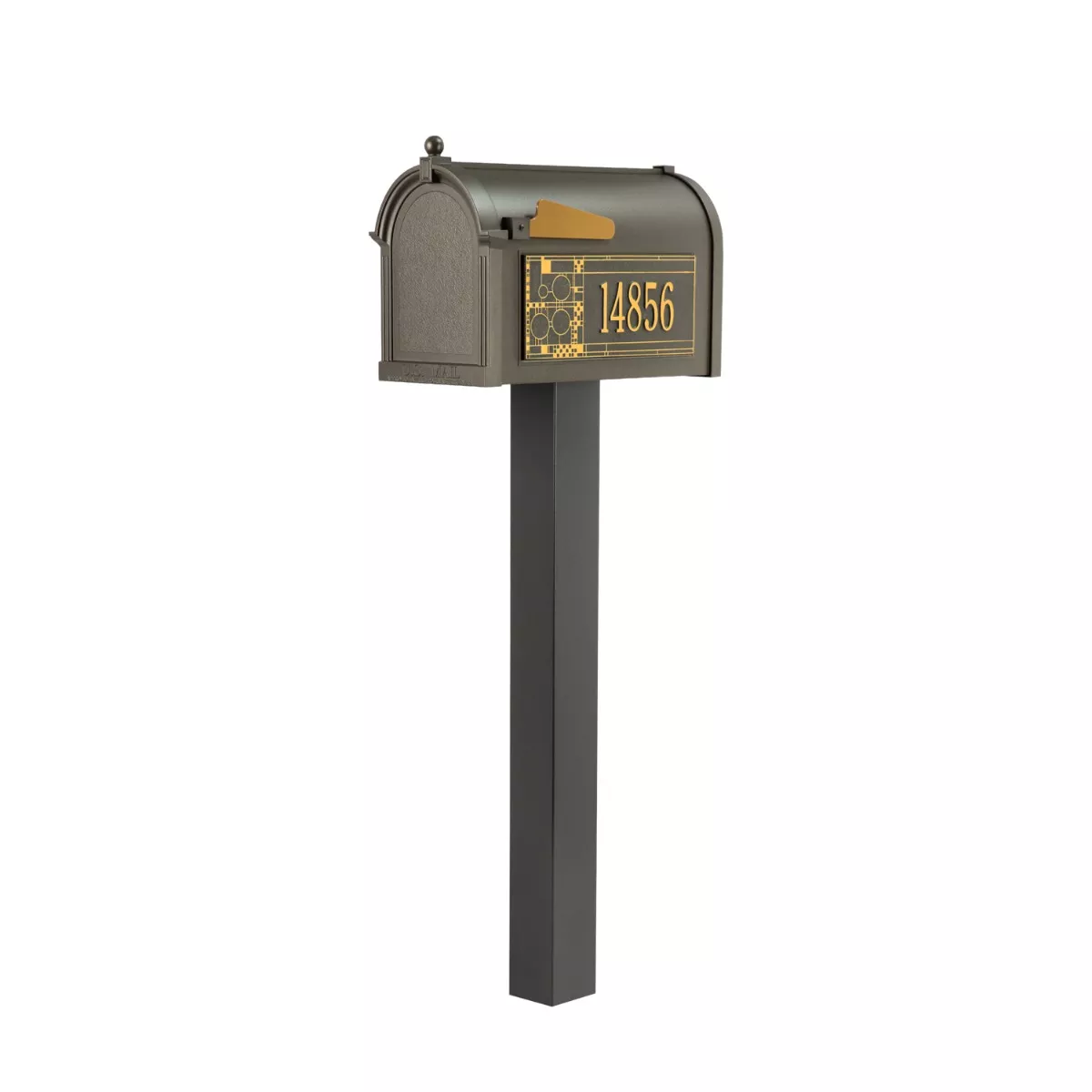 Whitehall Premium Mailbox Frank Lloyd Wright Coonley Package #2 (Capitol Mailbox, Standard Post, Personalized Coonley Side Plaques) - thumbnail 5