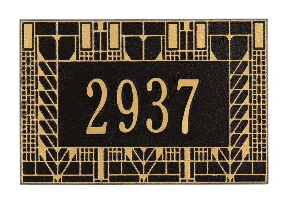 Whitehall Wall Mailbox Plaque – Frank Lloyd Wright Tree Of Life, 1-line Personalized