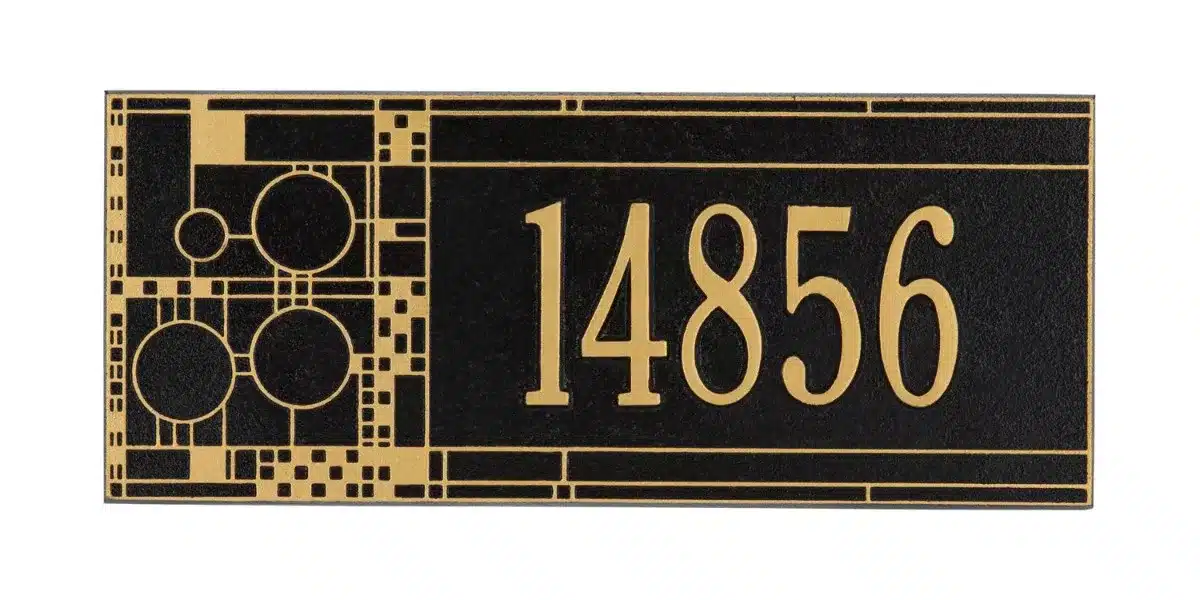 Whitehall Mailbox Side Plaque – Frank Lloyd Wright Coonley, 1-line Personalized - thumbnail 4