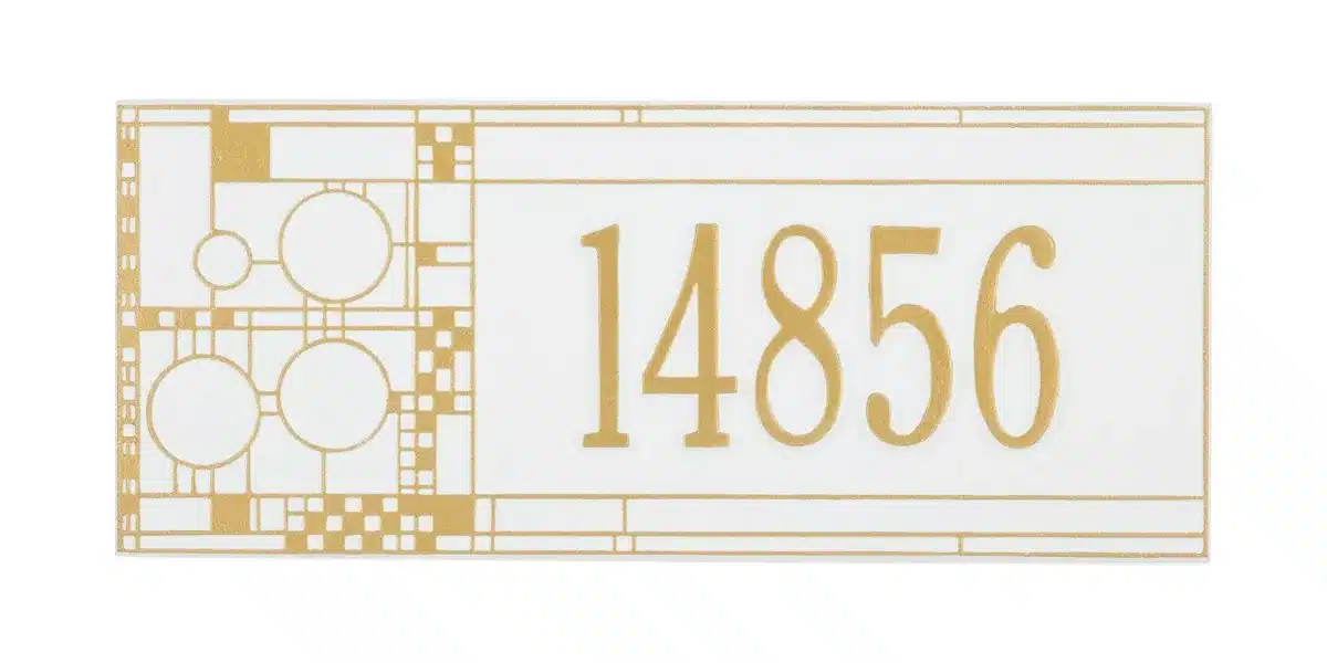 Whitehall Mailbox Side Plaque – Frank Lloyd Wright Coonley, 1-line Personalized - thumbnail 3