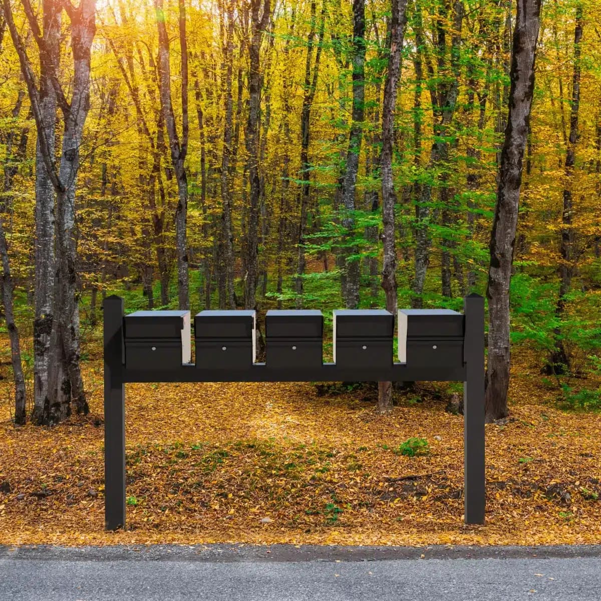 Whitehall Quint Mount MailVault Mailbox Rack with Pyramid Caps (5 Mailboxes, Quint Mount Rack with MailVault Hardware) - thumbnail 7