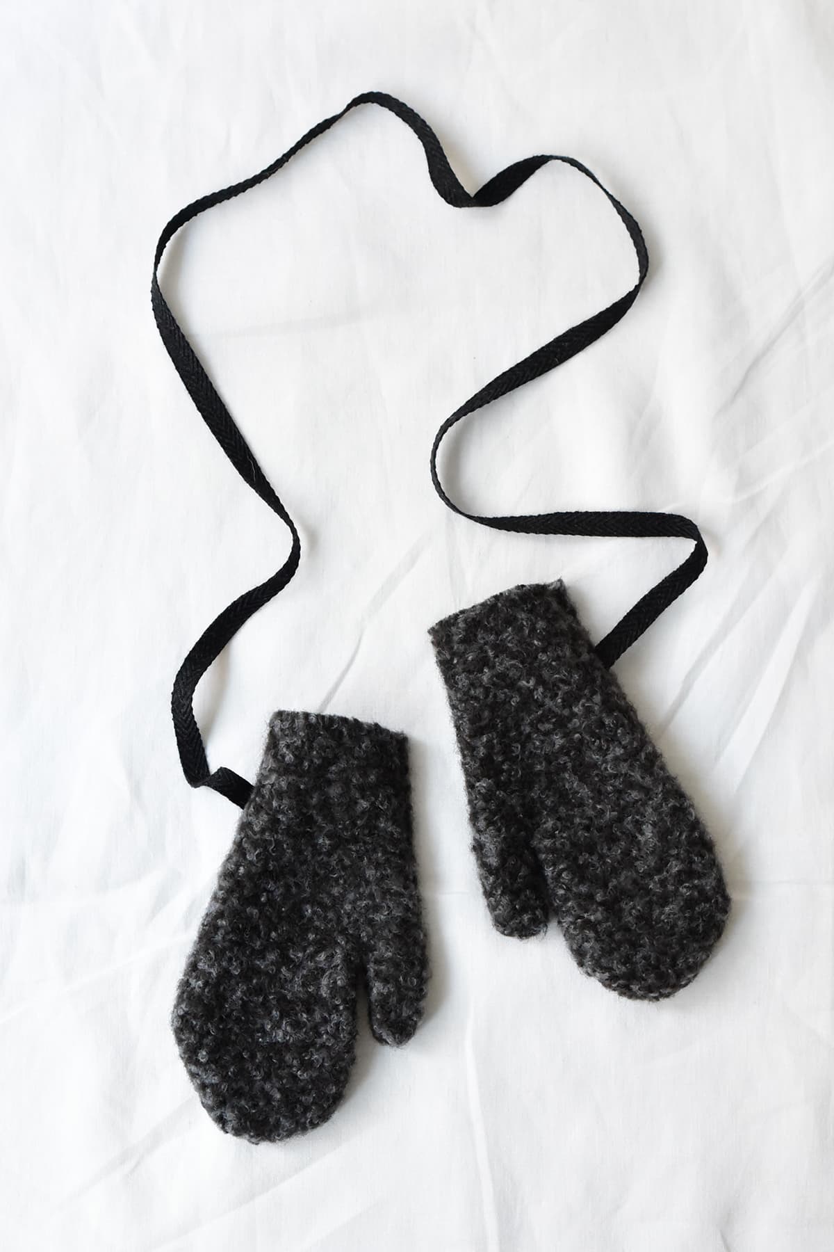Fleece Mittens Wool/Polyester Blend – Charcoal