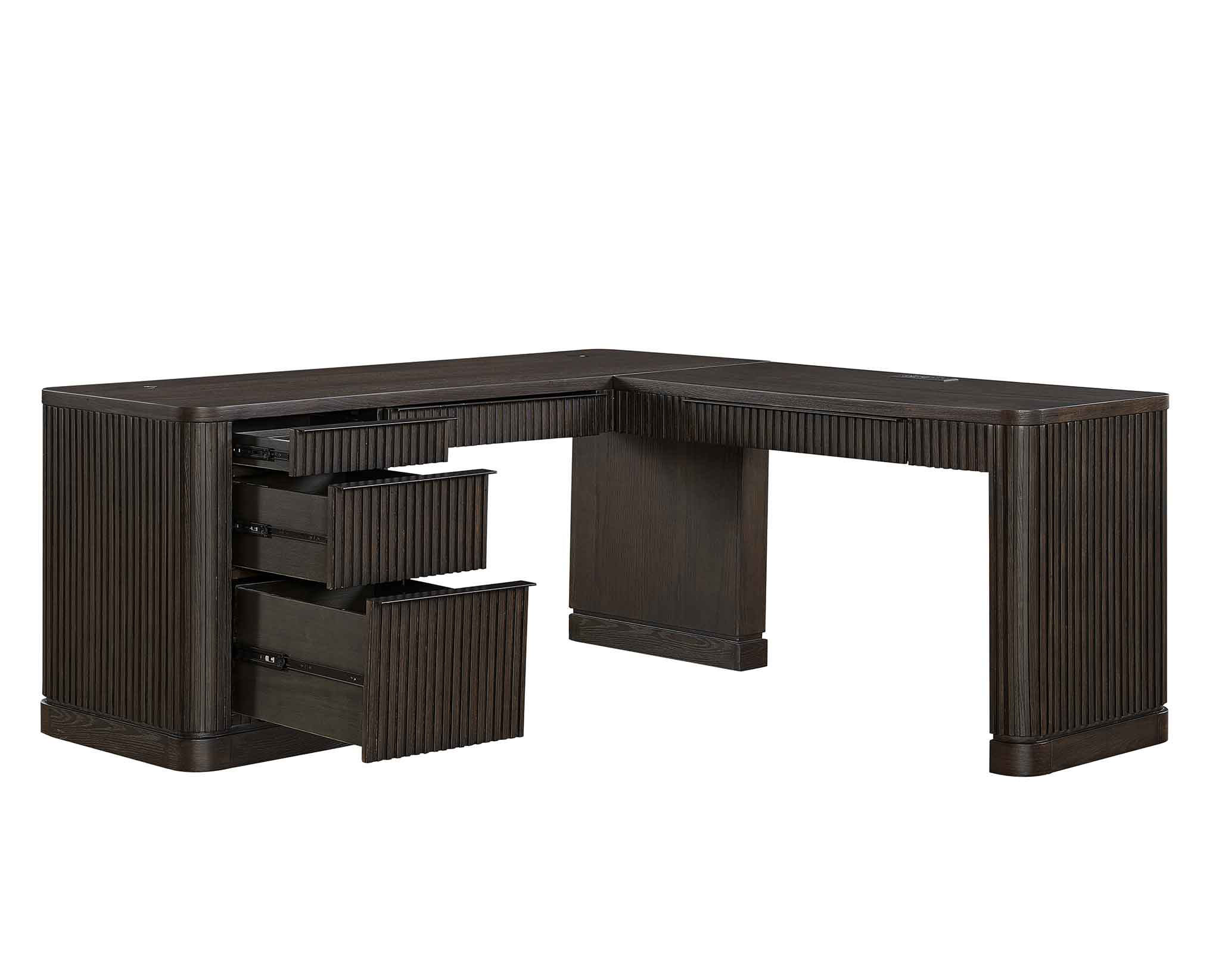 L-Shape Pedestal Desk with Open Return - thumbnail 7