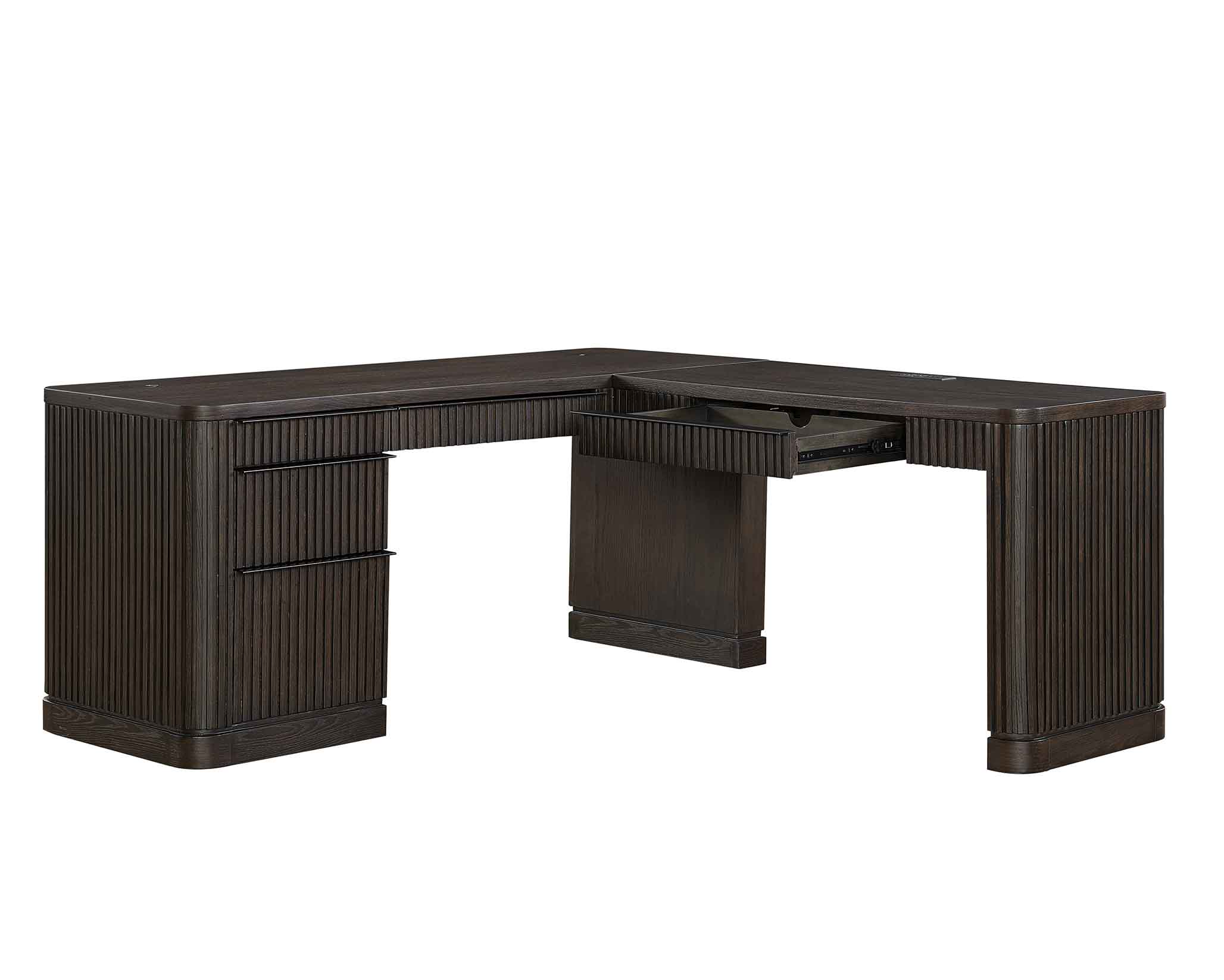L-Shape Pedestal Desk with Open Return - thumbnail 5