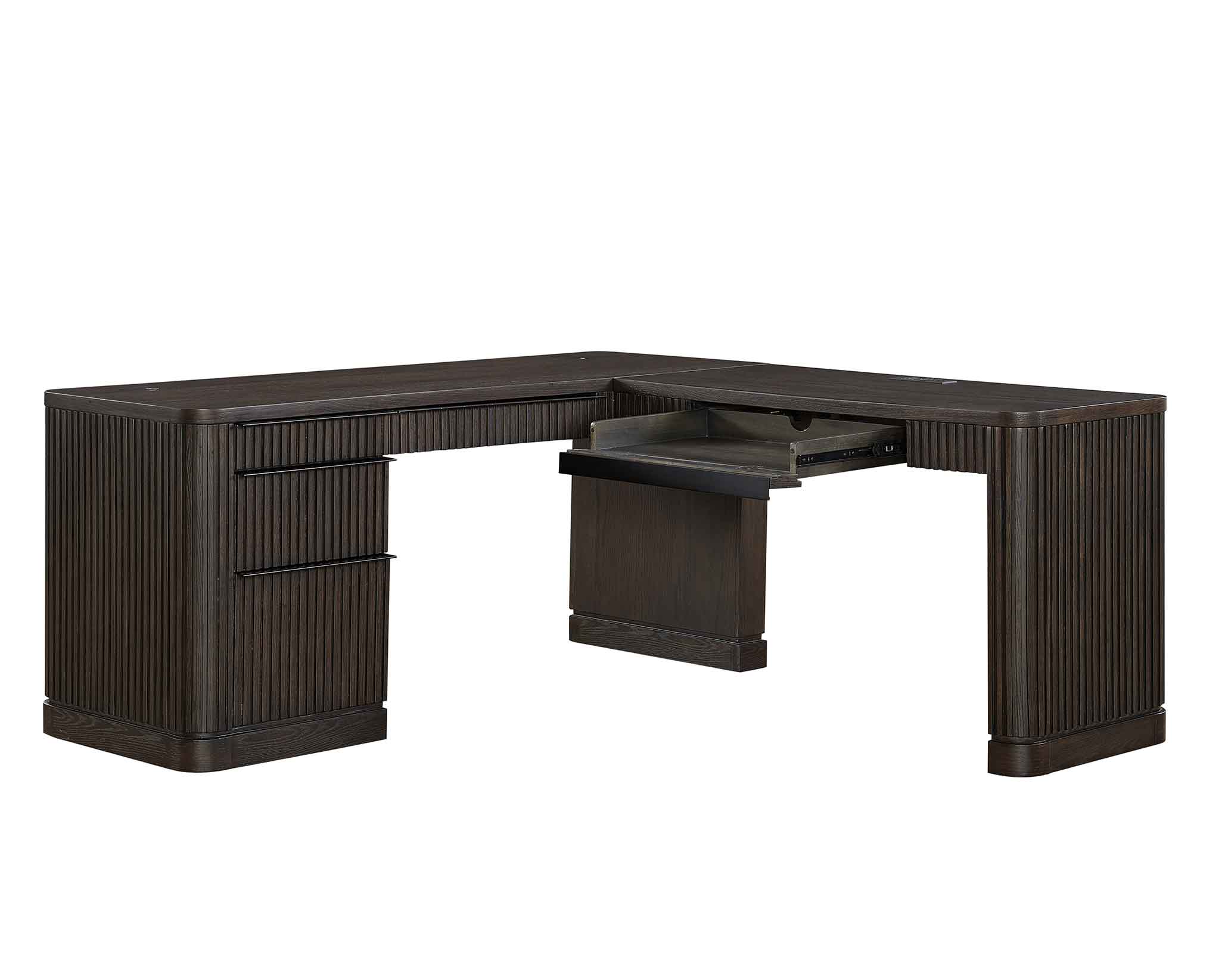 L-Shape Pedestal Desk with Open Return - thumbnail 6