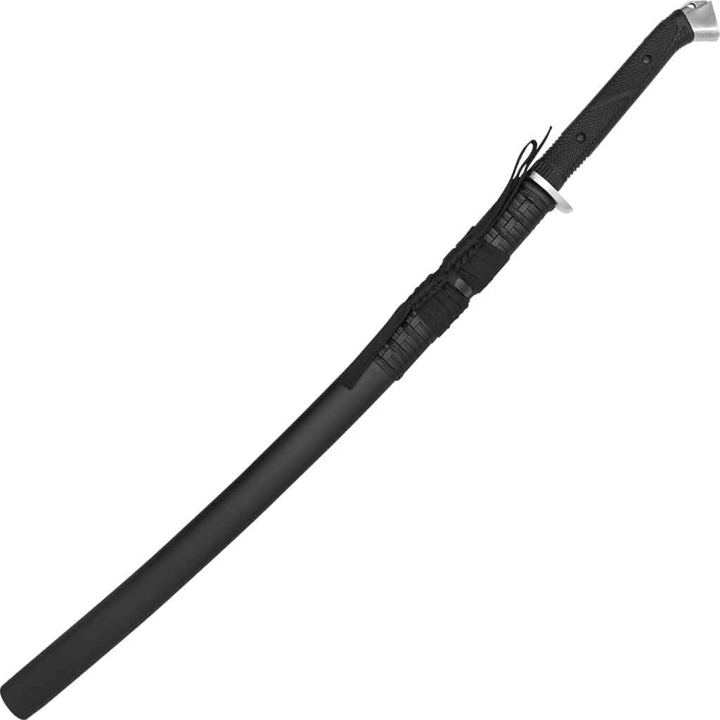 Black Tactical-Style Katana Sword - thumbnail 3