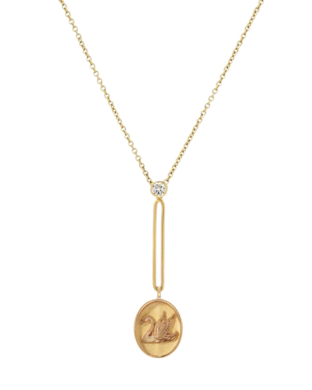 Swan Signet Fantasy Pendant Necklace