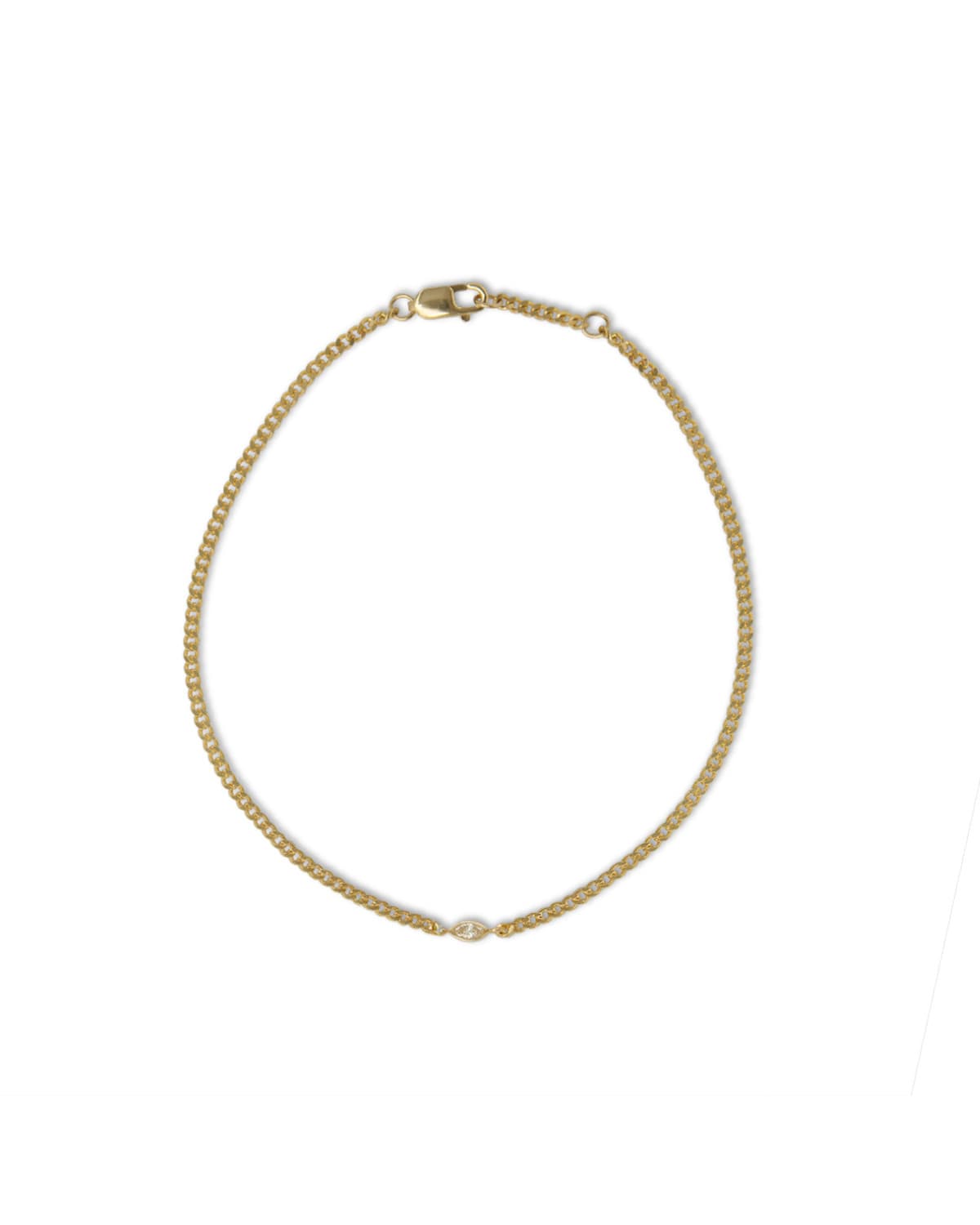 Marquise Bezel Curb Chain Bracelet