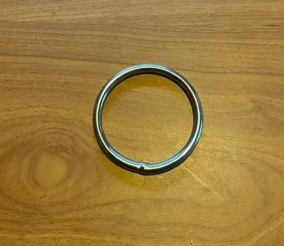 Solid stainless steel Perch Ring, 3 inch OD diameter by 1/4 inch around