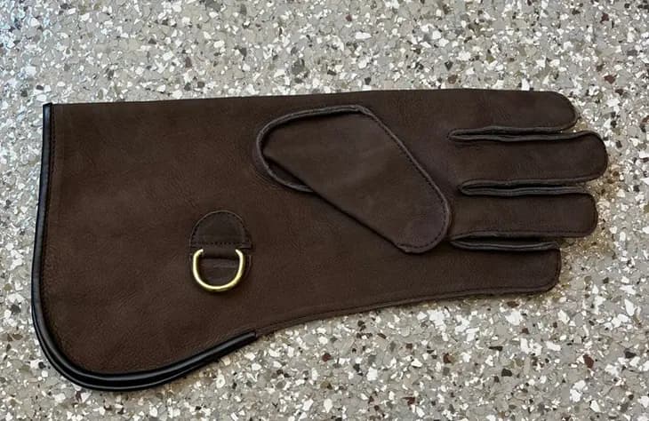 Cowhide Short cuff single thick glove, left hand