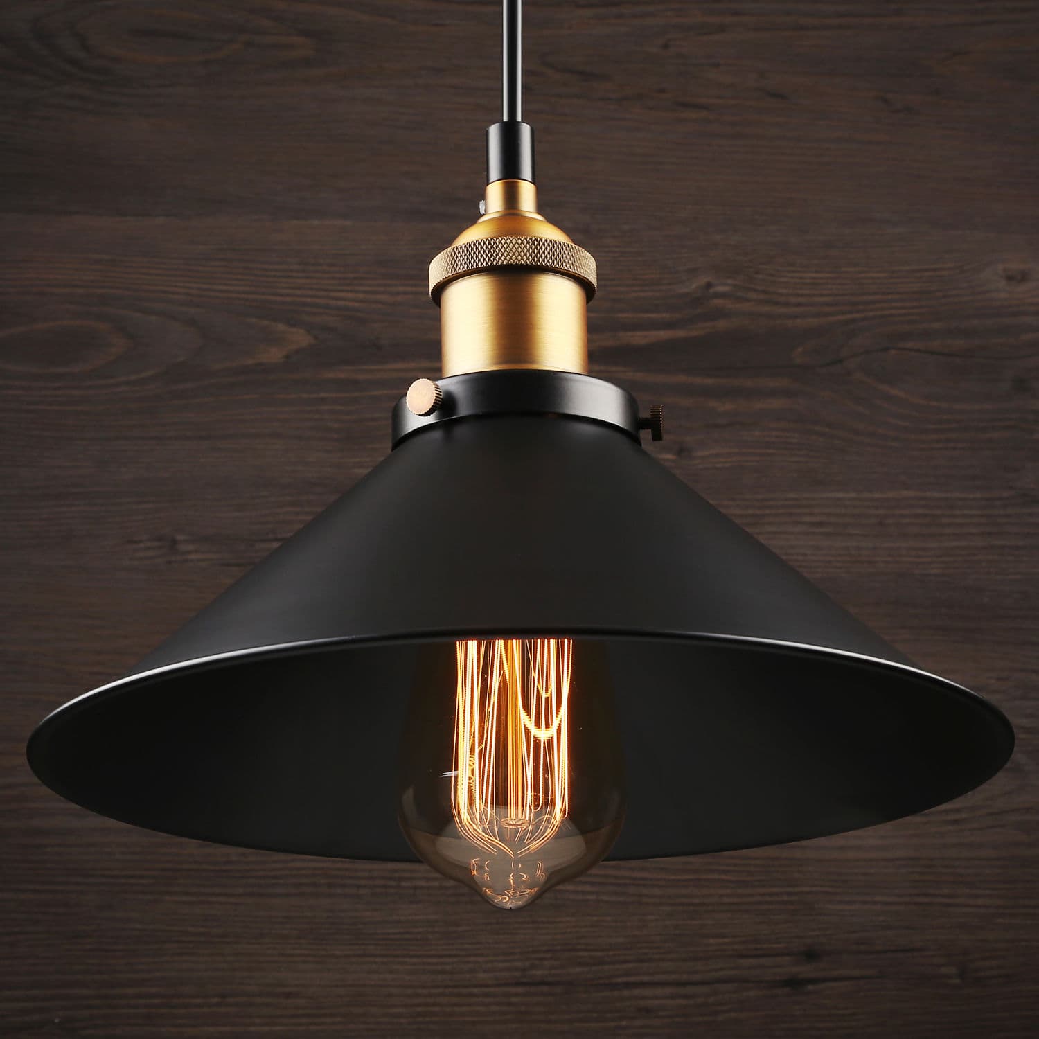 “Rustic” Black Industrial Pendant Light - thumbnail 2