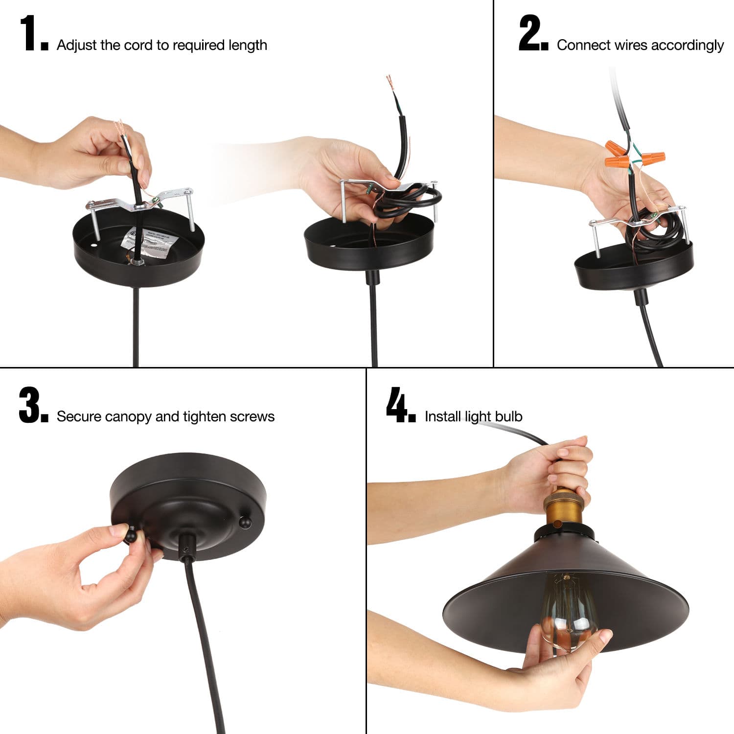 “Rustic” Black Industrial Pendant Light - thumbnail 4