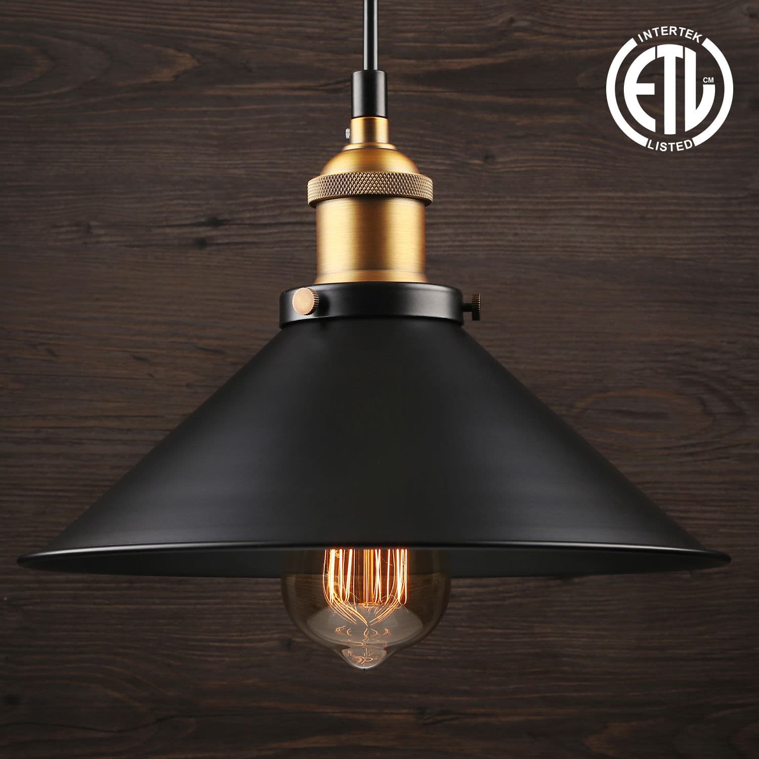 “Rustic” Black Industrial Pendant Light - thumbnail 6