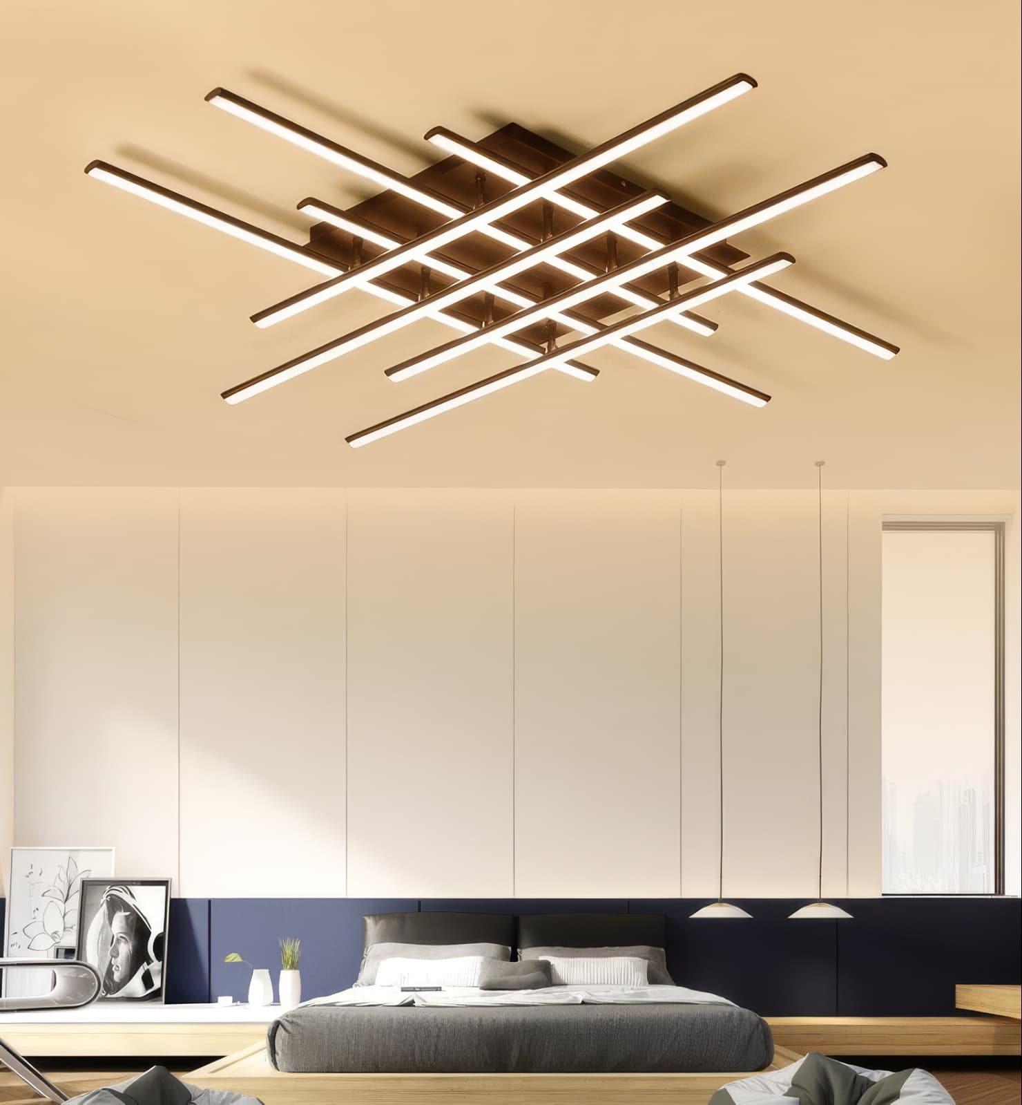 “Crossed Lines” Modern Ceiling Light