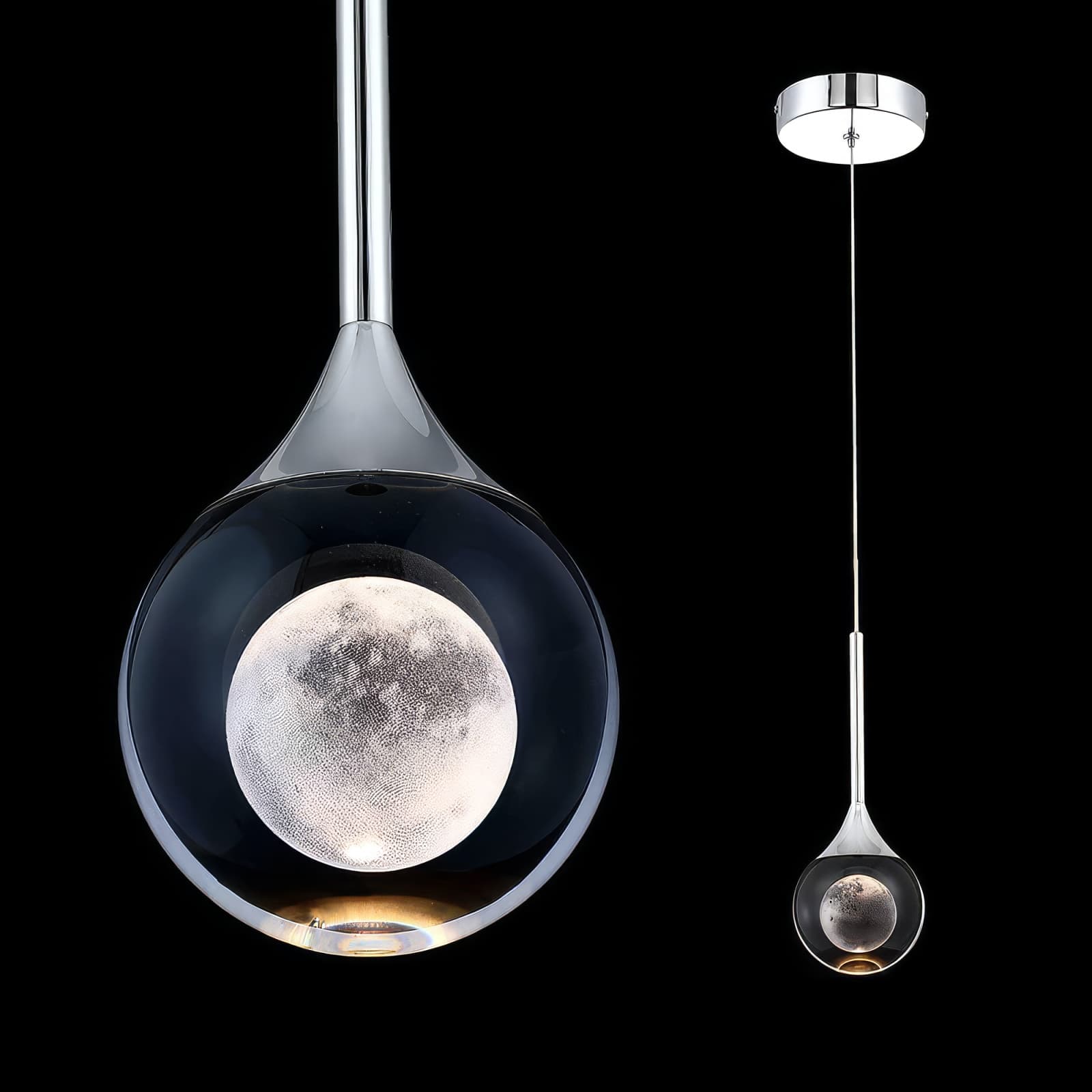 “Moon” Glass Ball Pendant Light