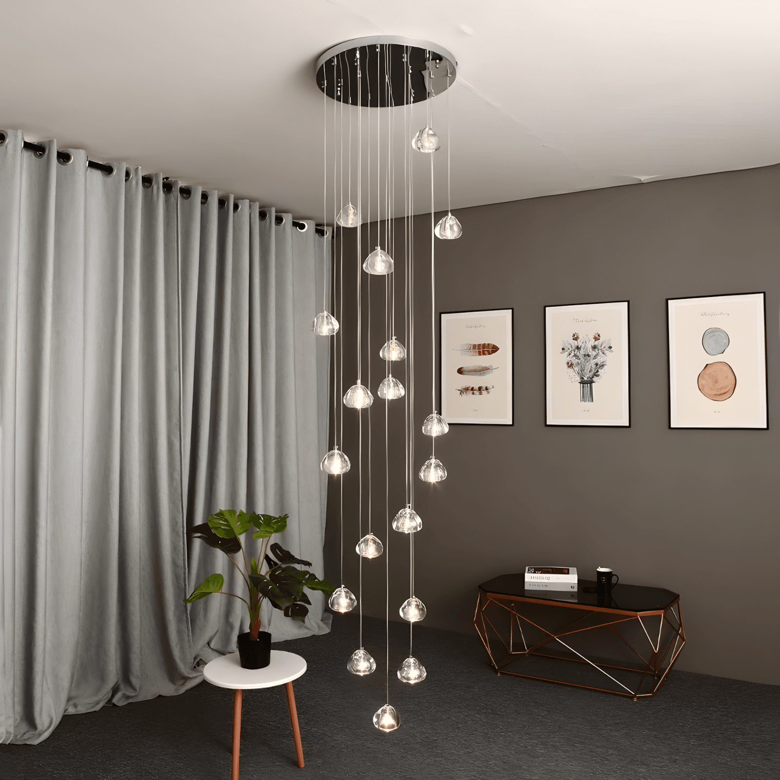 “Pendulous” 7-46 Light Glass Ball Fixture - thumbnail 6