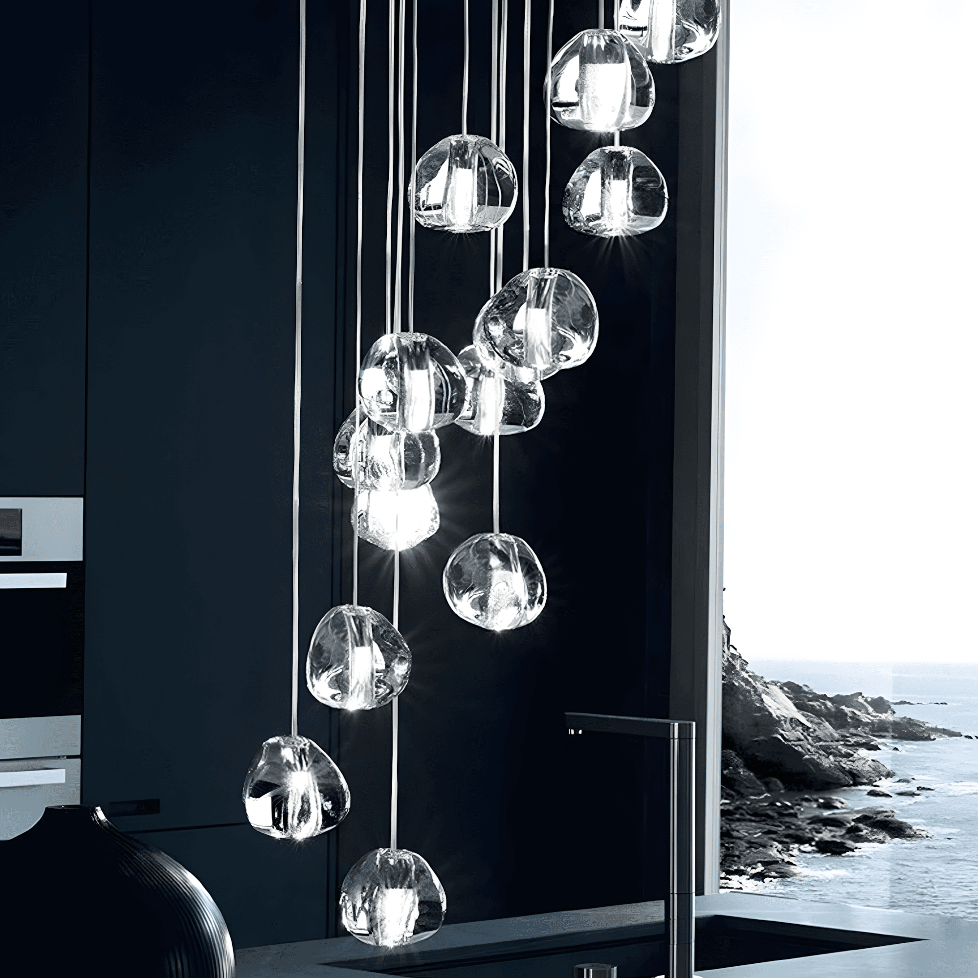 “Pendulous” 7-46 Light Glass Ball Fixture - thumbnail 9
