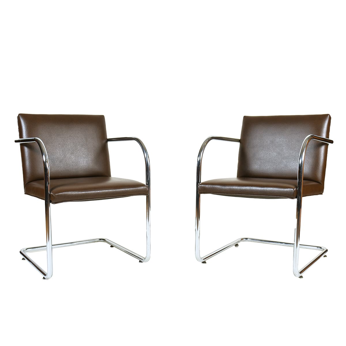 Pair, Vintage Brno Tubular Chairs in Chocolate-Brown by Matteo Grassi
