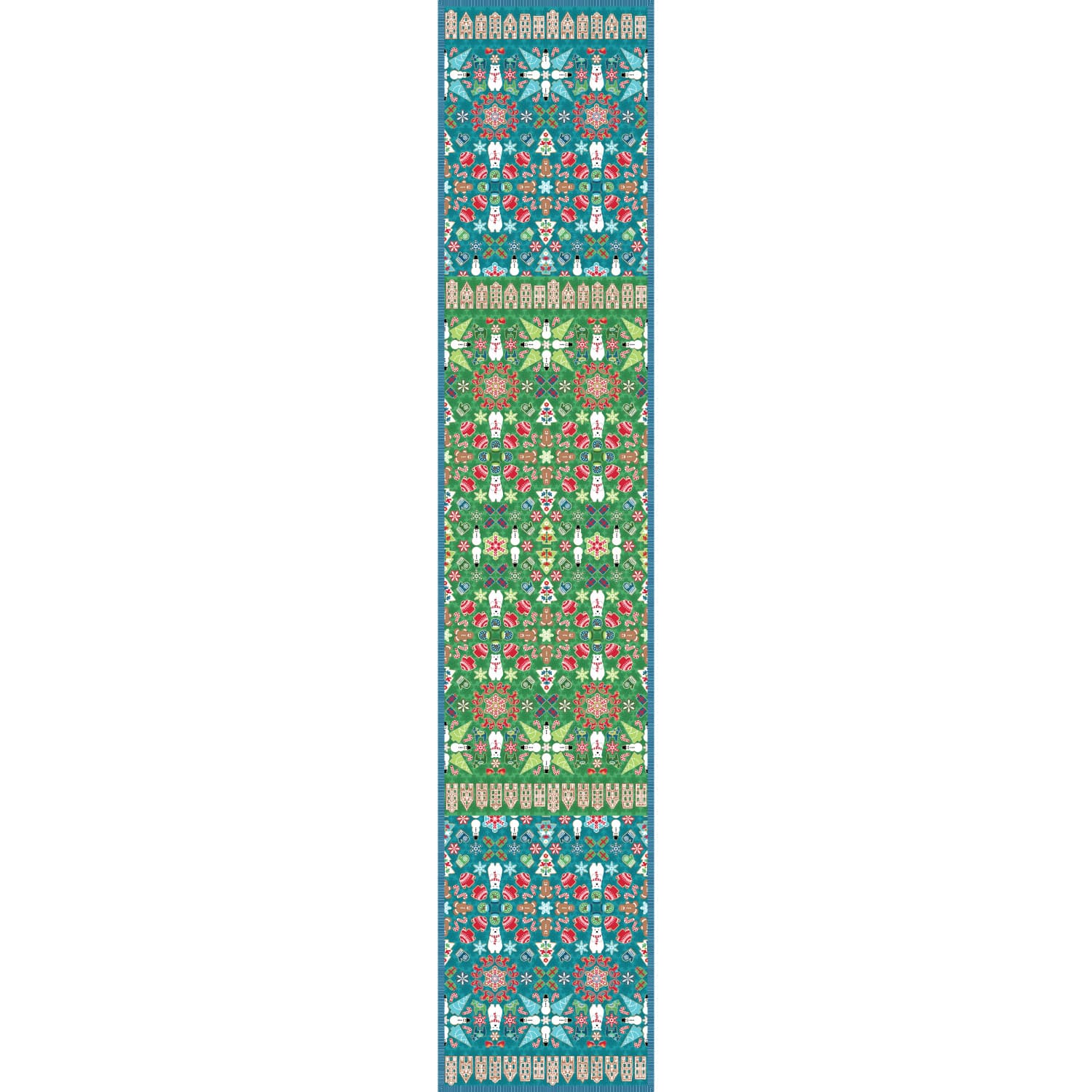 Home for the Holidays table runner kit blue/green