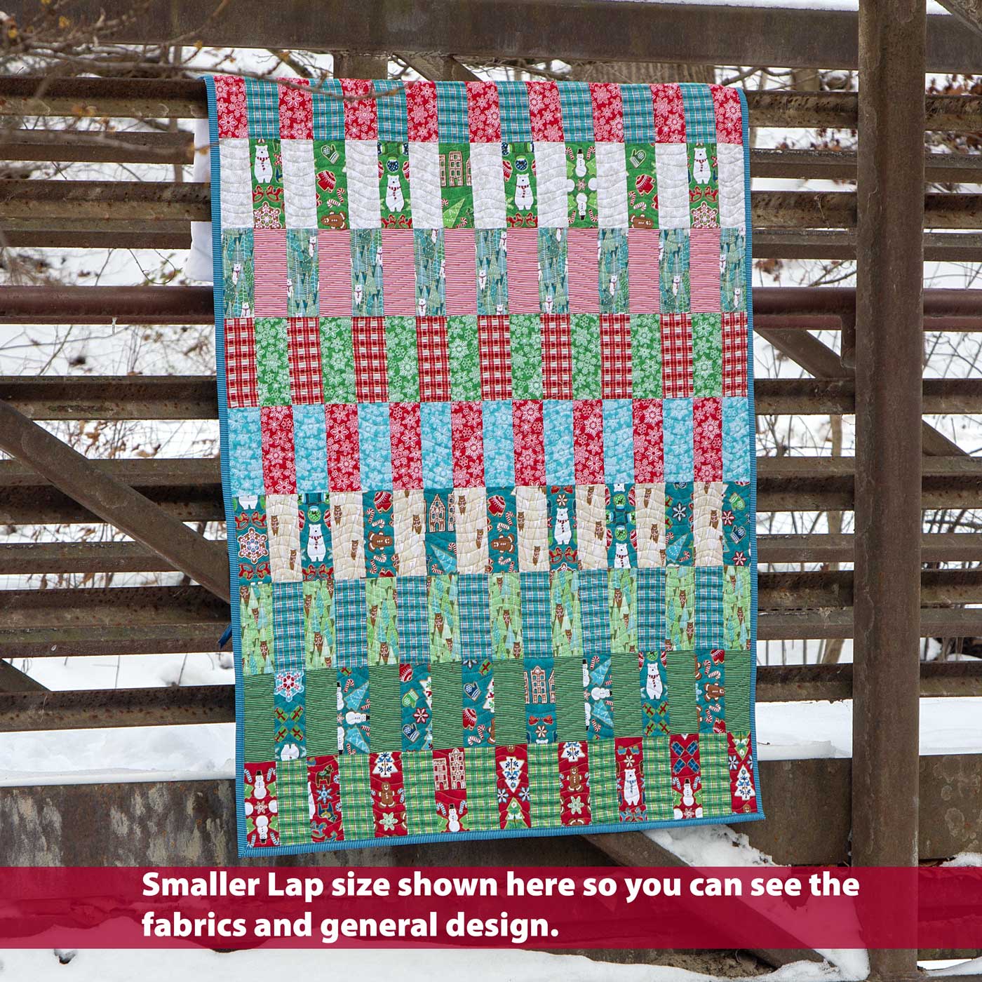 Cool Yule napping quilt kit – Gingerbread Lane - thumbnail 2