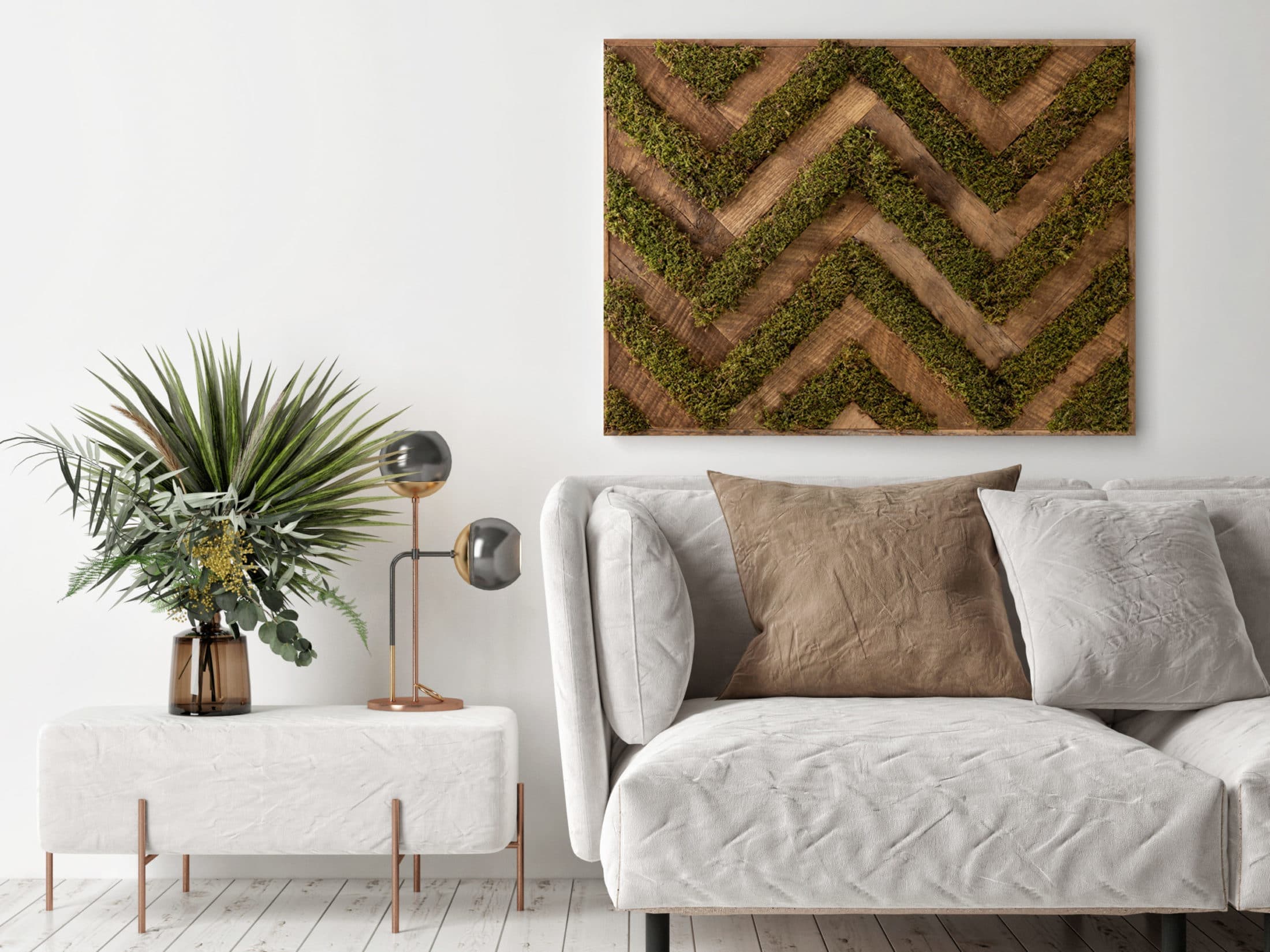 Zigzag Live Moss Wall Art