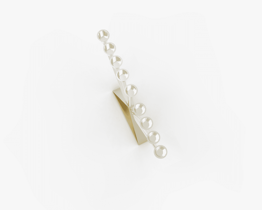 Modern Sterling Silver Chabad Menorah with Brass Triangle Base - thumbnail 6