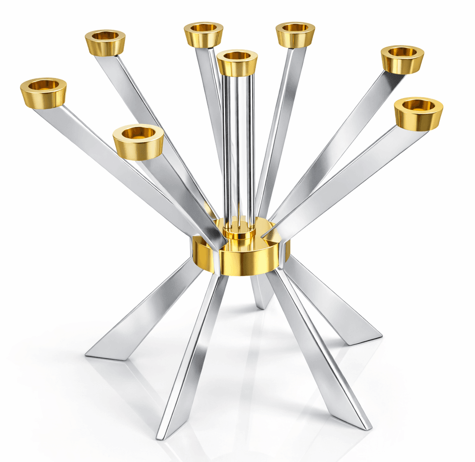 Modern Stunning Tall Candelabra with Aluminum Diagonal Arms