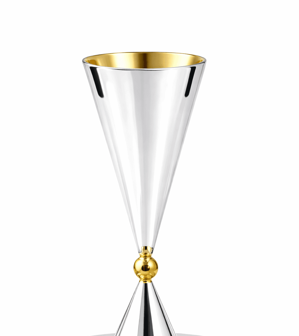 Modern Sterling Silver Conical Havdalah Set With Gold Spheres - thumbnail 9