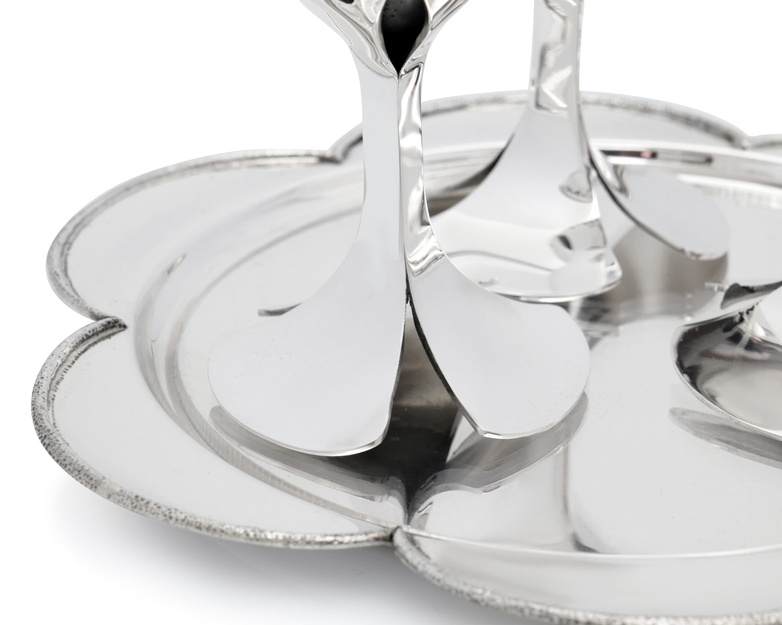 Unique Handcrafted Six Petal Sterling Silver Multi Purpose Tray - thumbnail 5