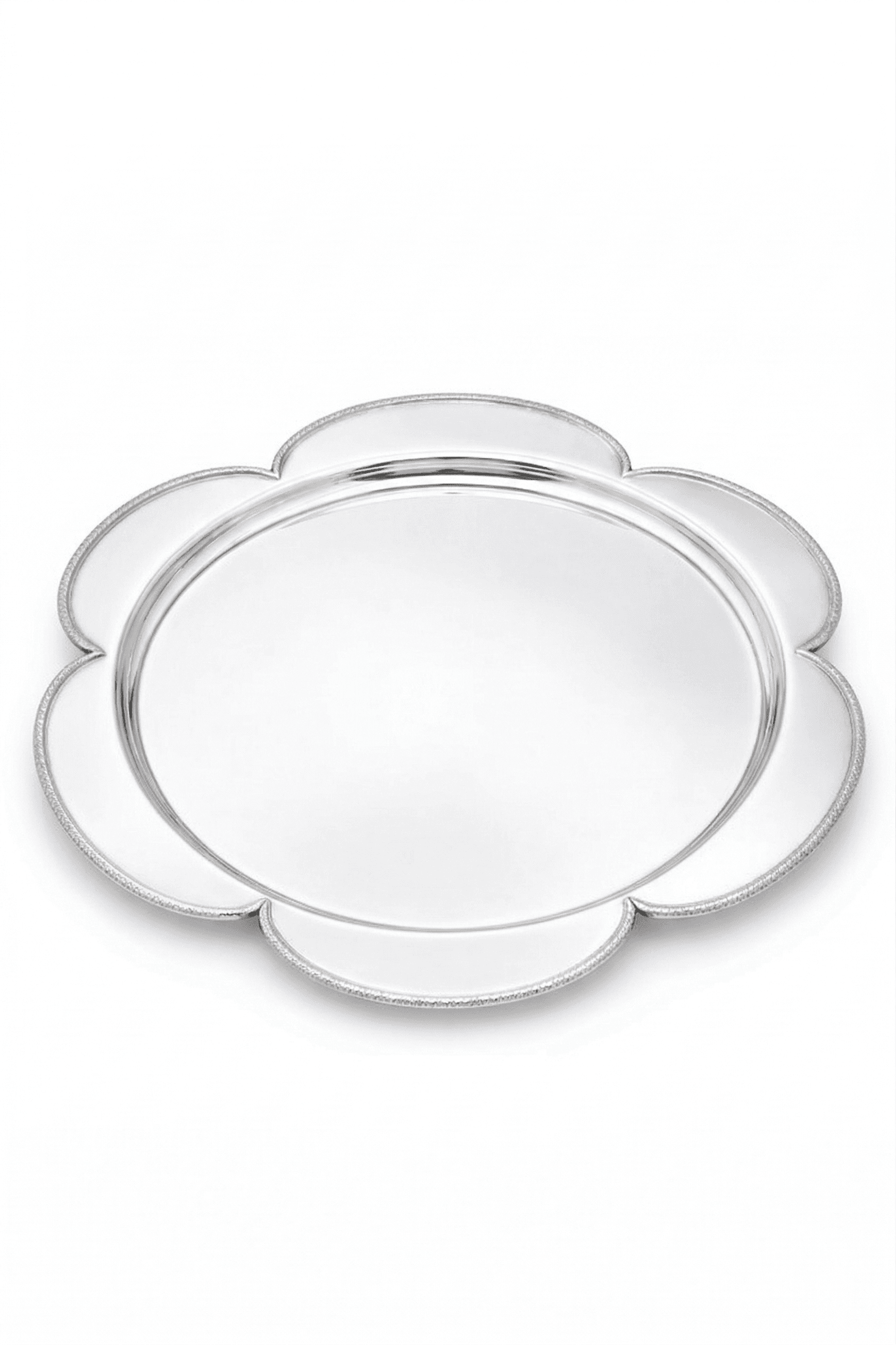 Unique Handcrafted Six Petal Sterling Silver Multi Purpose Tray - thumbnail 2