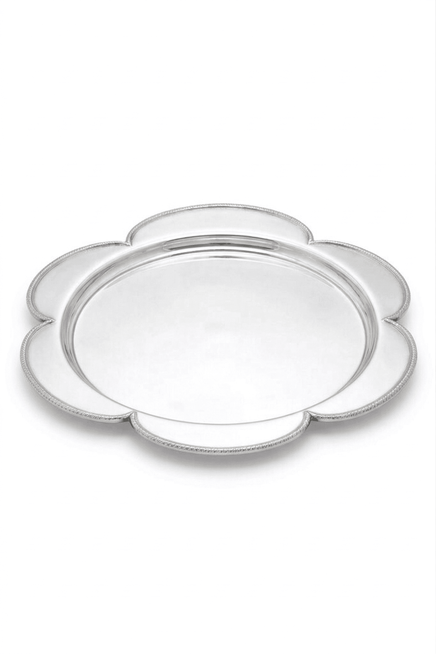 Unique Handcrafted Six Petal Sterling Silver Multi Purpose Tray - thumbnail 3