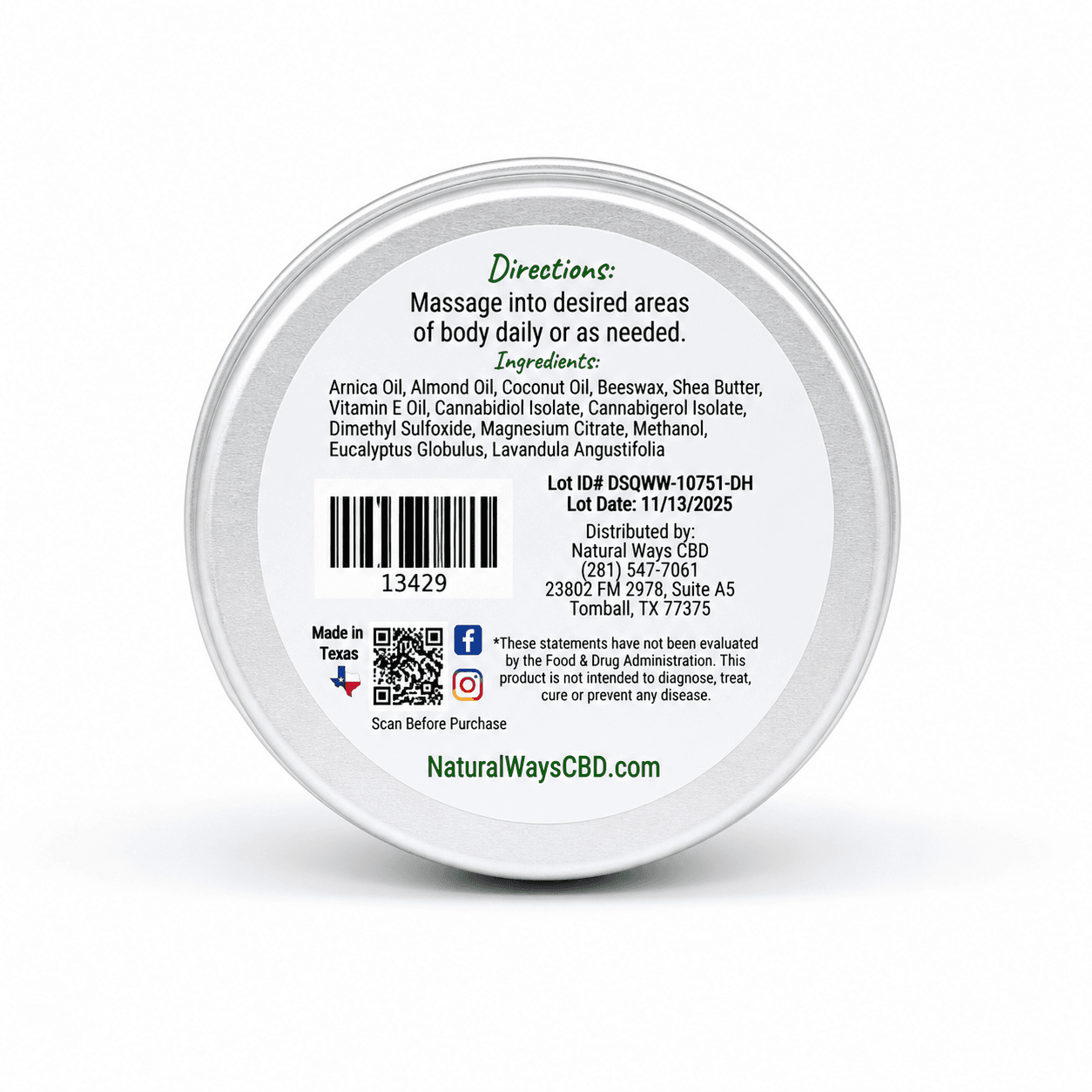 Salve – CBD:CBD 2500mg Tins - thumbnail 4