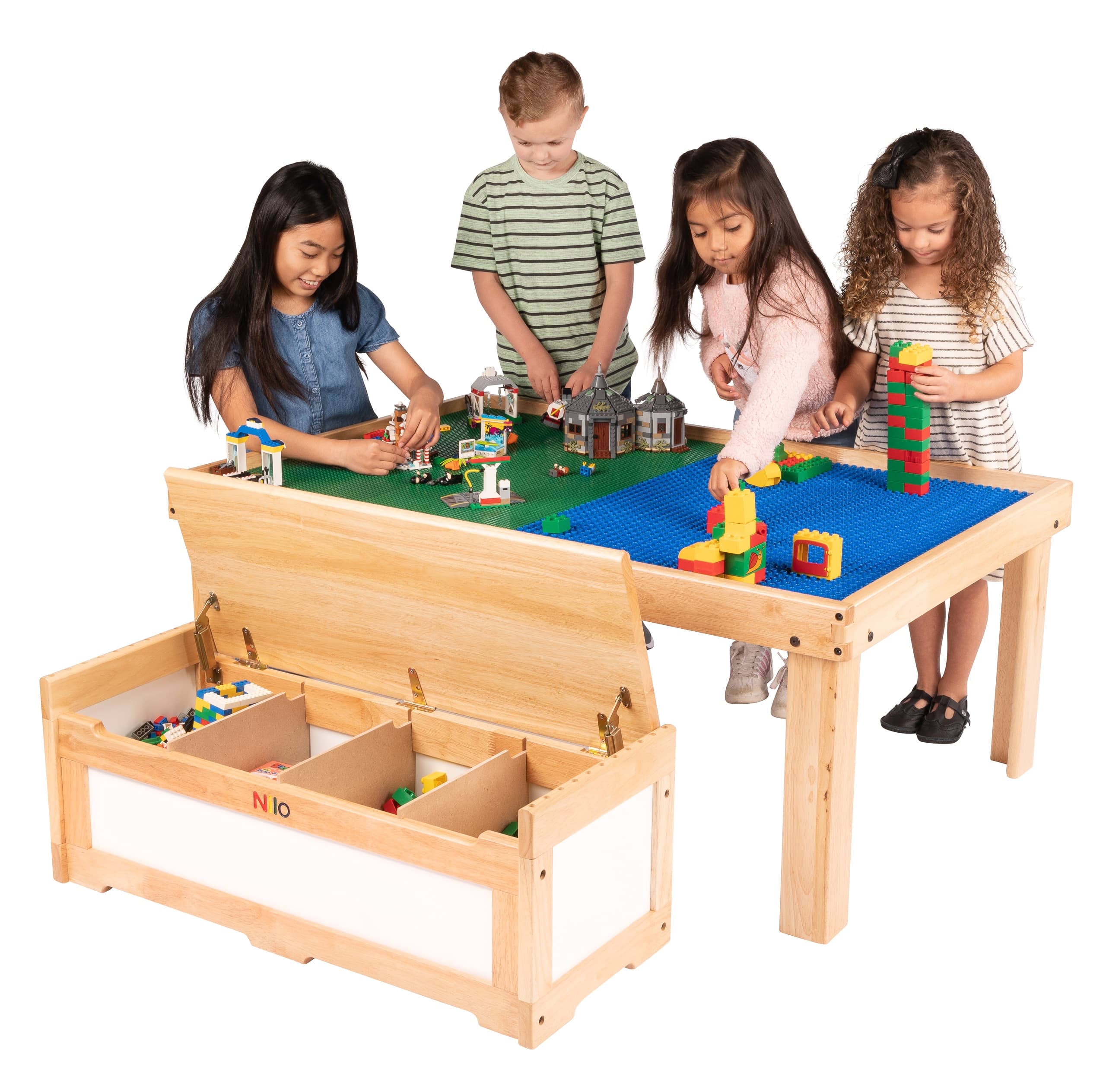 Two Green & Two Blue Nilo® Baseplates (Compatible with Lego/Duplo®) - thumbnail 4