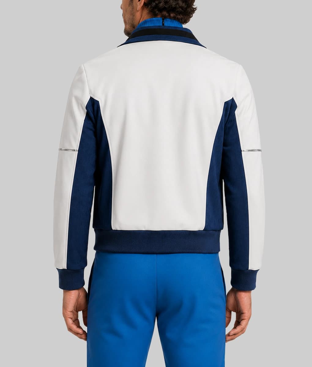 Pedro Pascal White &amp; Blue Leather Jacket - thumbnail 2