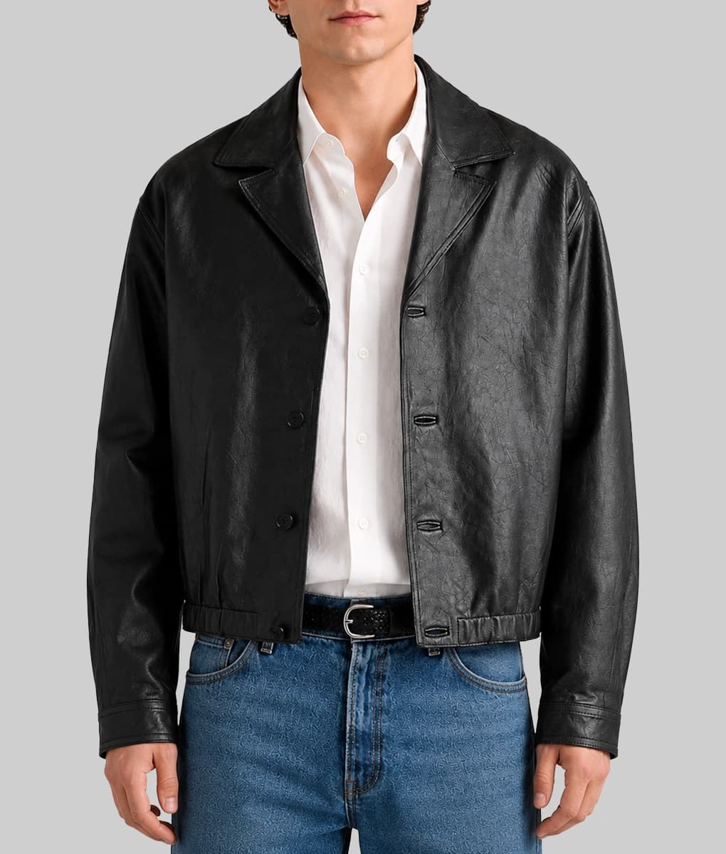 Tom Holland Black Nappa Leather Jacket