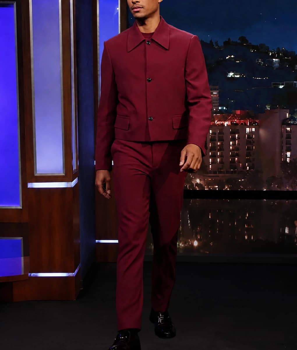 Jaafar Jackson Burgundy Suit - thumbnail 3