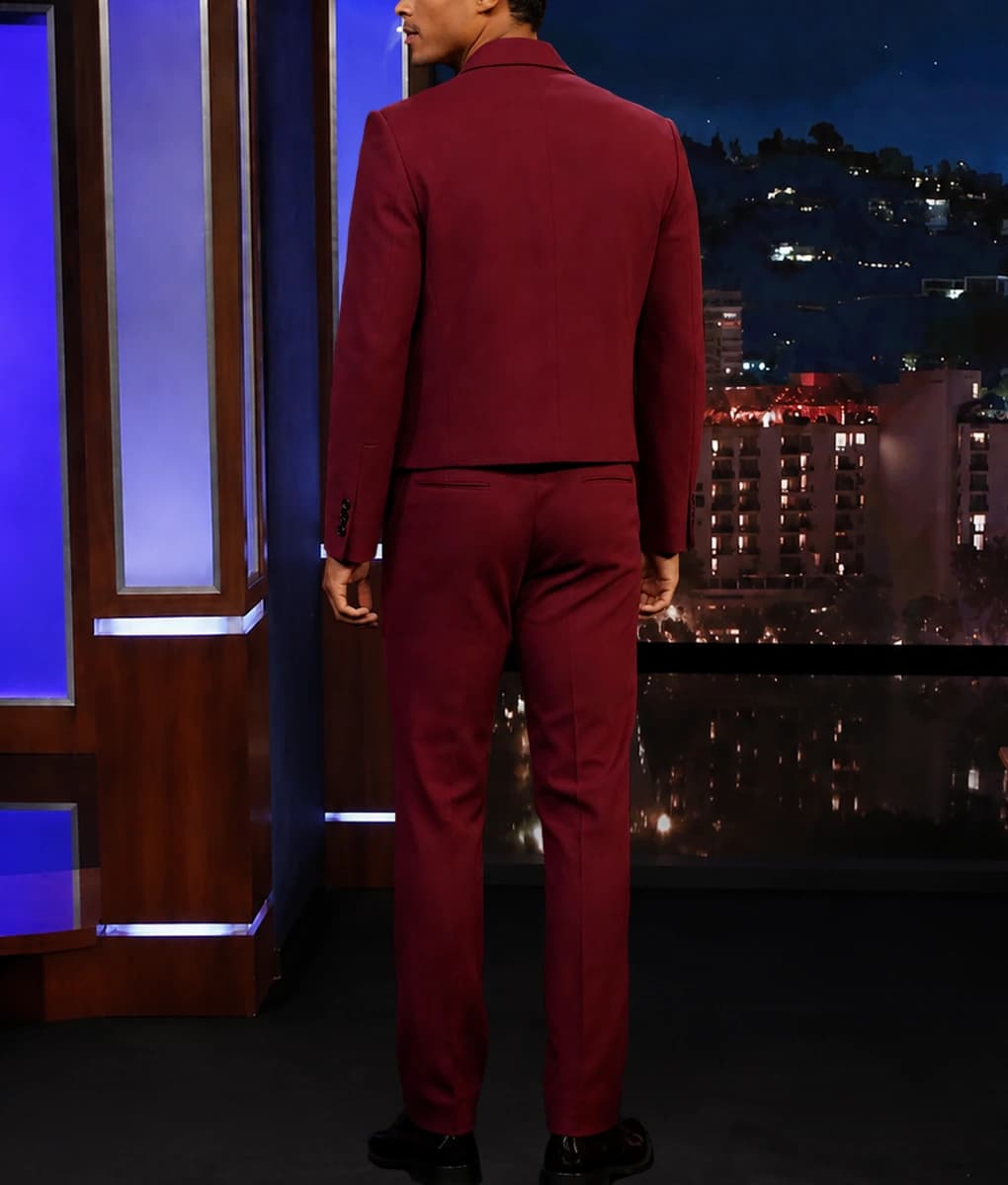 Jaafar Jackson Burgundy Suit - thumbnail 5