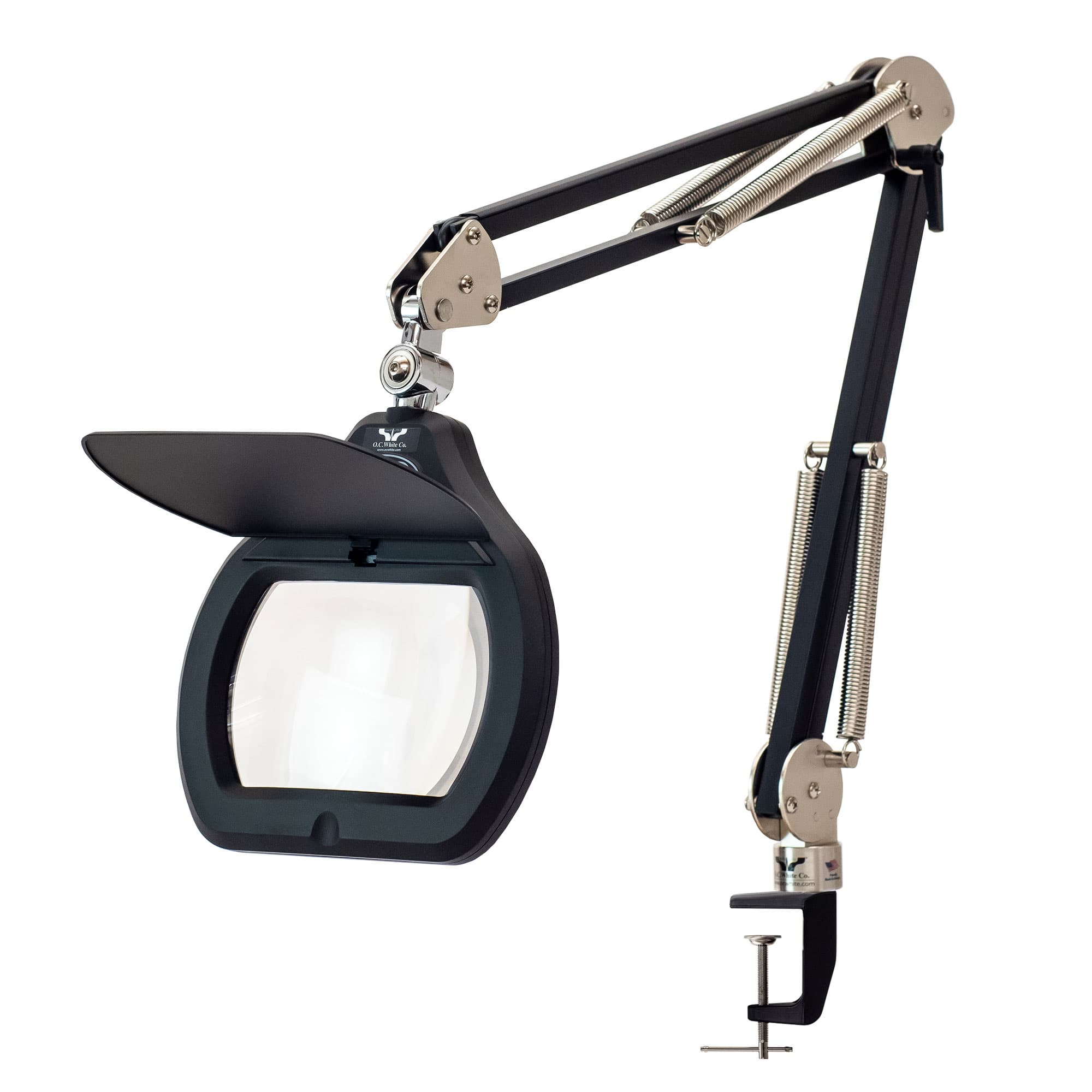 Accu-Lite® Metal Articulating Arm – 6.85″ Rectangle LED Magnifier; 3.5 Diopter (1.88x); Black finish