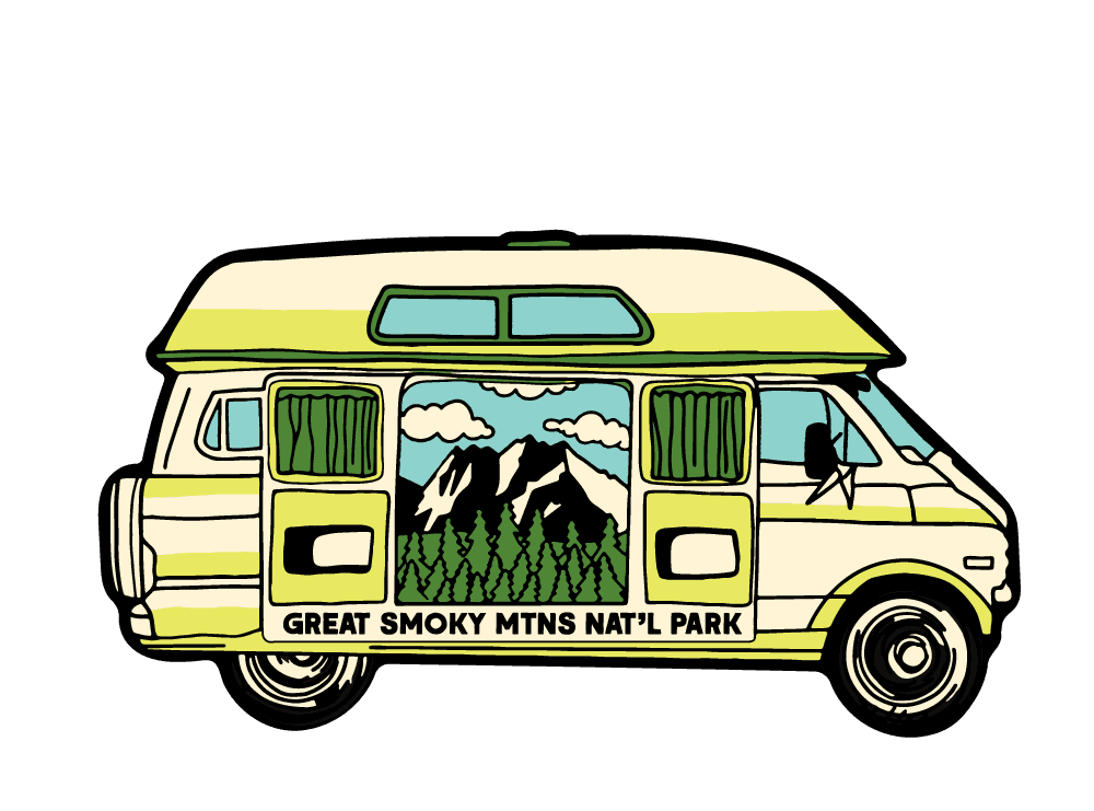 Van of Holding Mtn/Pine Sticker with Hole Punch