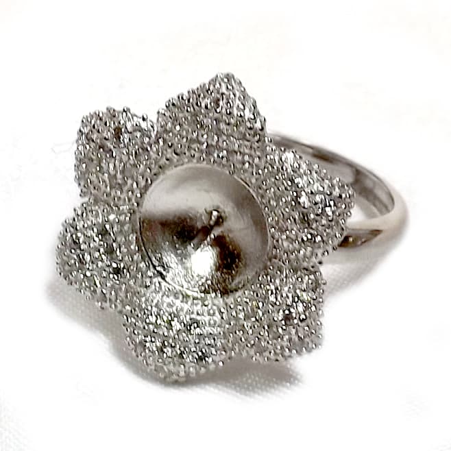 Gorgeous Large 6 Petal Flower 925 Sterling Silver Ring Setting Adjustable