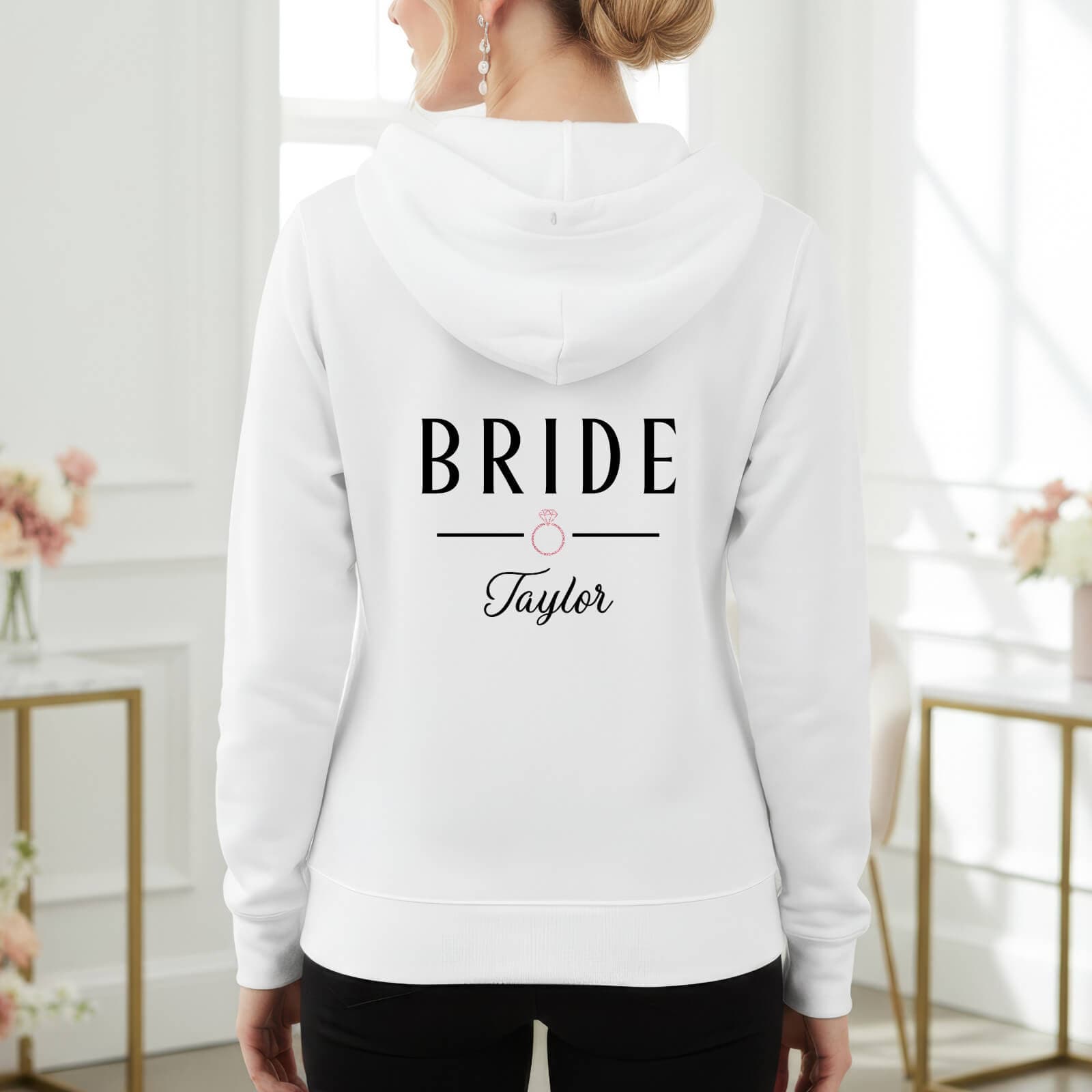 Full-Zip Bride Hoodie with Name & Ring