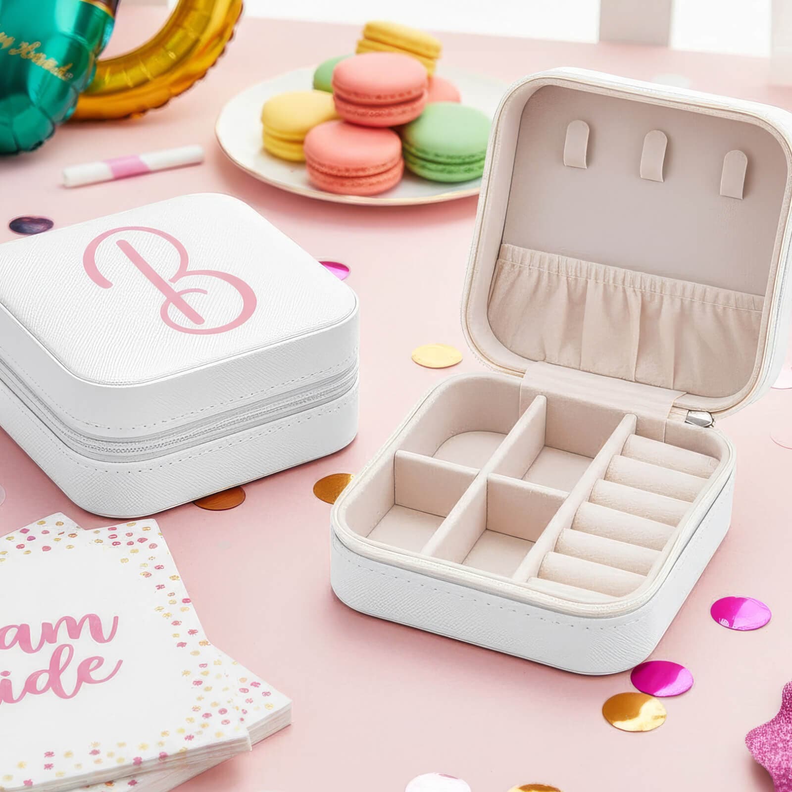 Travel Jewelry Box with Initial