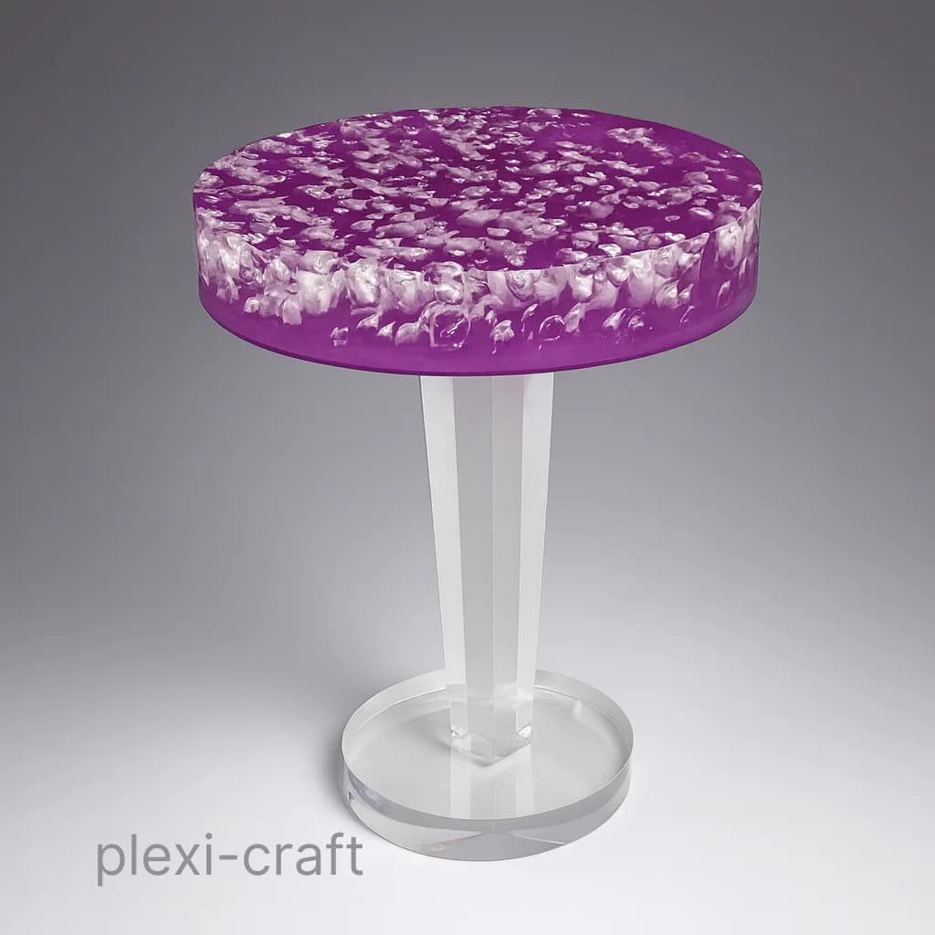 Round Bubble Top Side Table