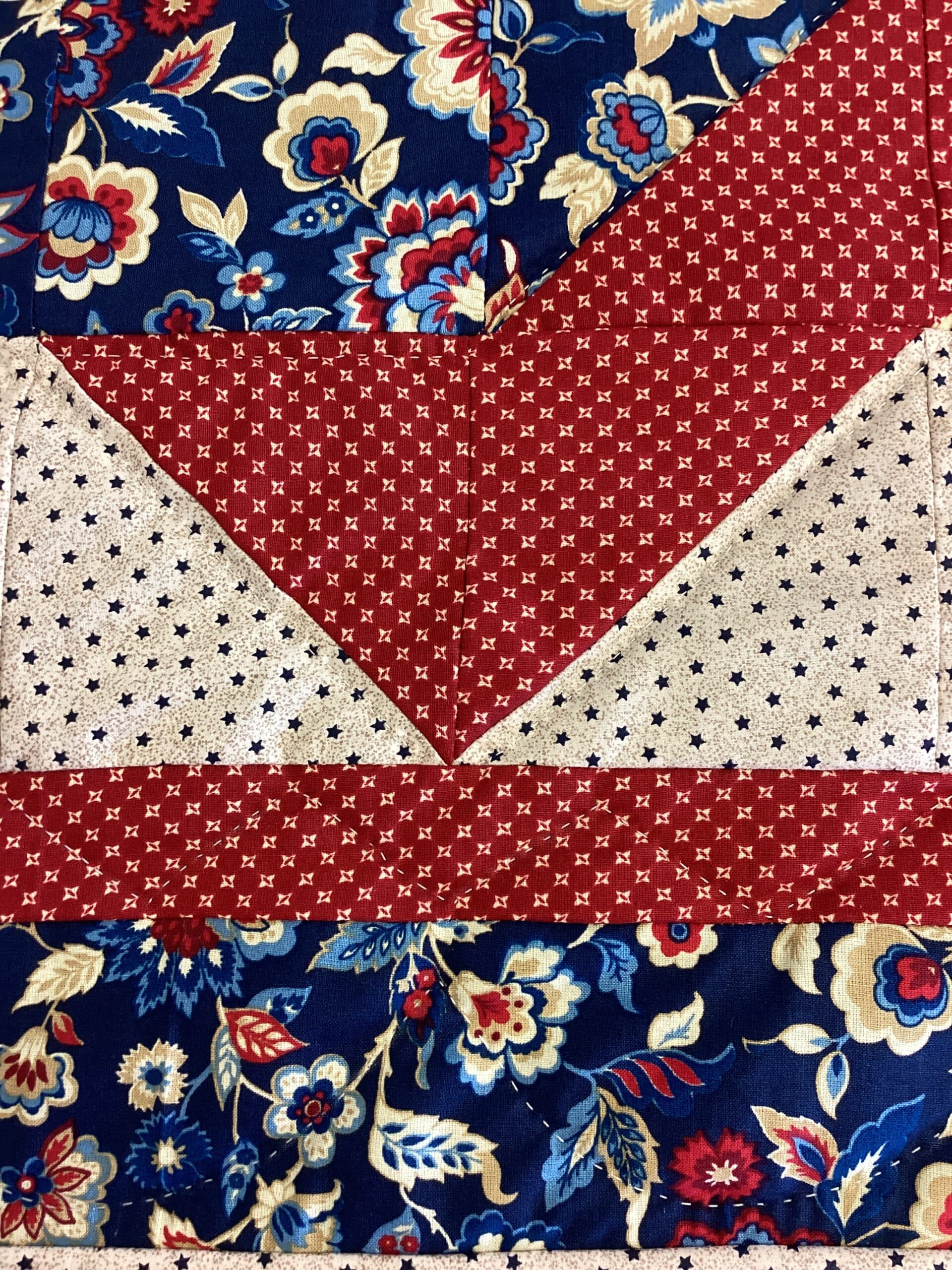Blue Red and Cream Star Throw - thumbnail 2